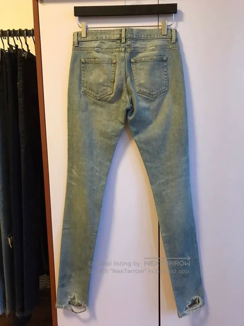 Saint Laurent Paris Saint Laurent Paris Original Blue Double Knee Big Destroye Size US 27 - 2 Thumbnail