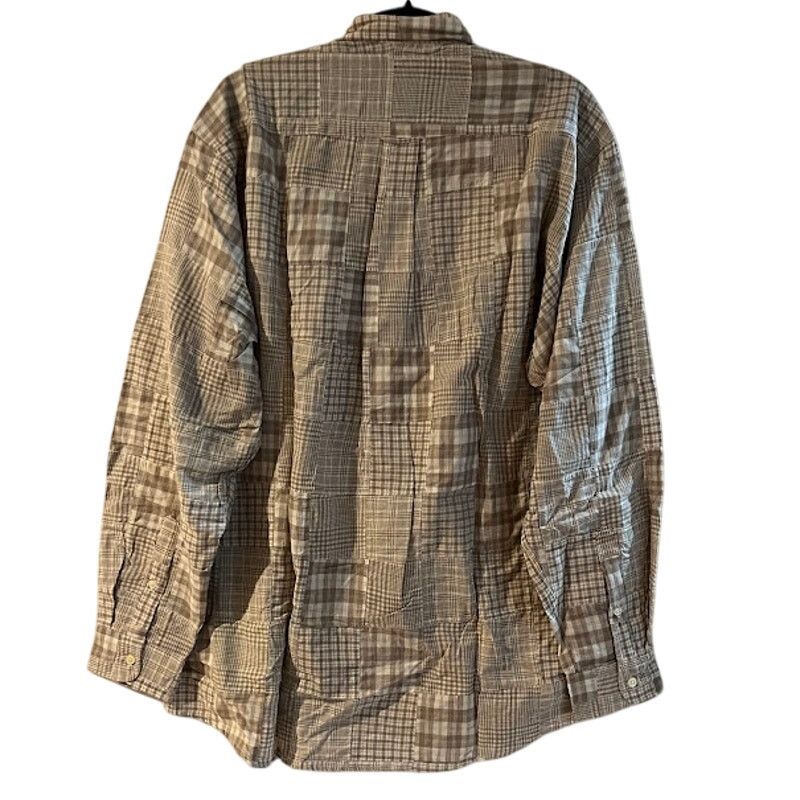 Nautica NWT VTG Y2K Nautica Shirt Mens Tan White Madras Button Down Size US L / EU 52-54 / 3 - 2 Thumbnail