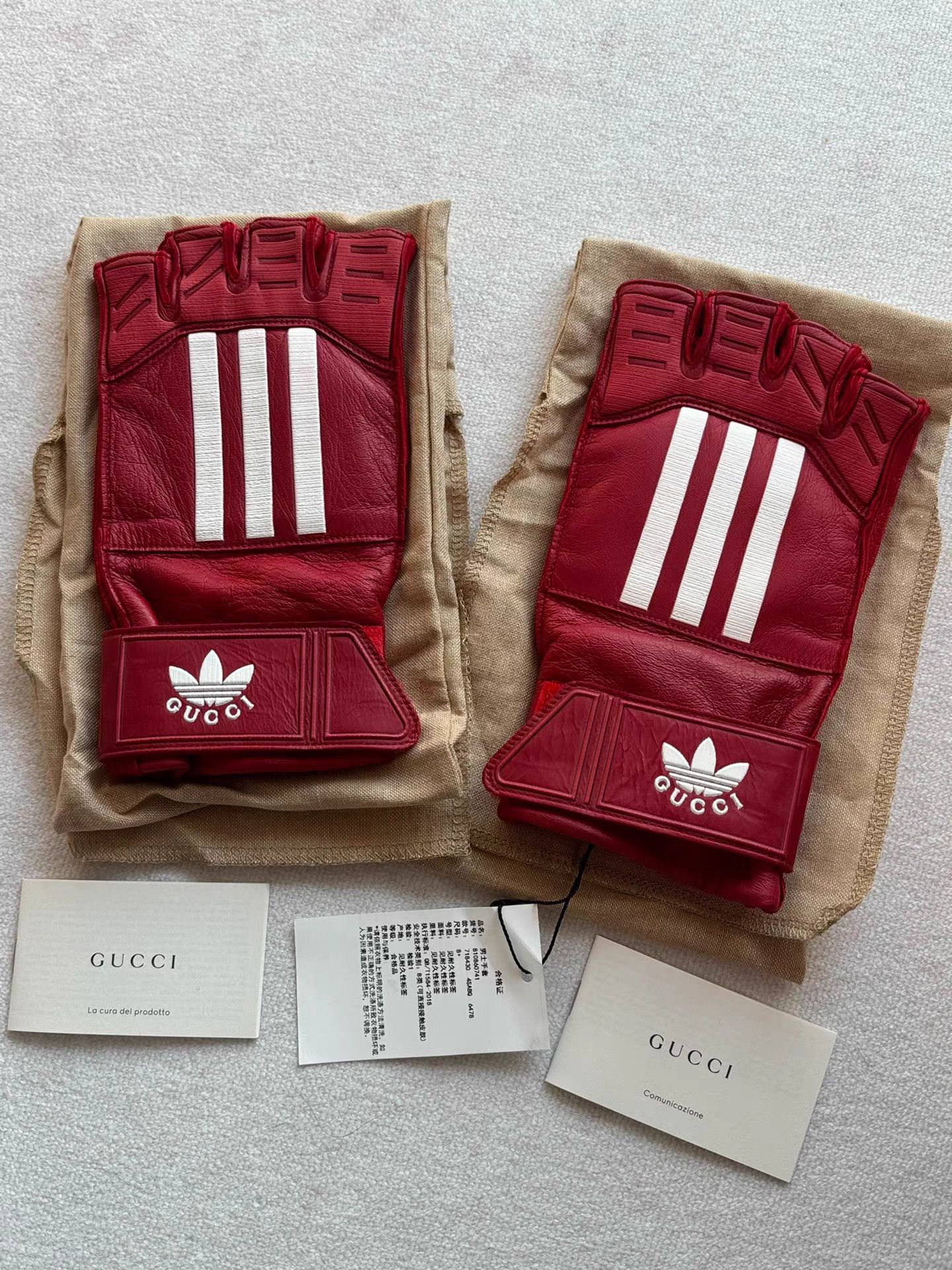 Gucci × adidas Leather Biker Gloves K6