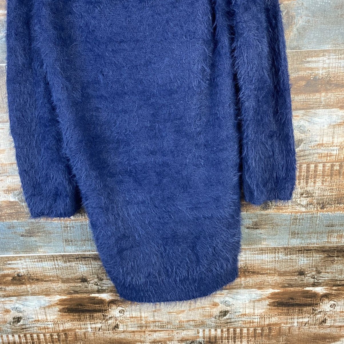 Japanese Brand DL Spiral Girl Dark Blue Fur shaggy Knitwear #C1094 Size S / US 4 / IT 40 - 6 Thumbnail