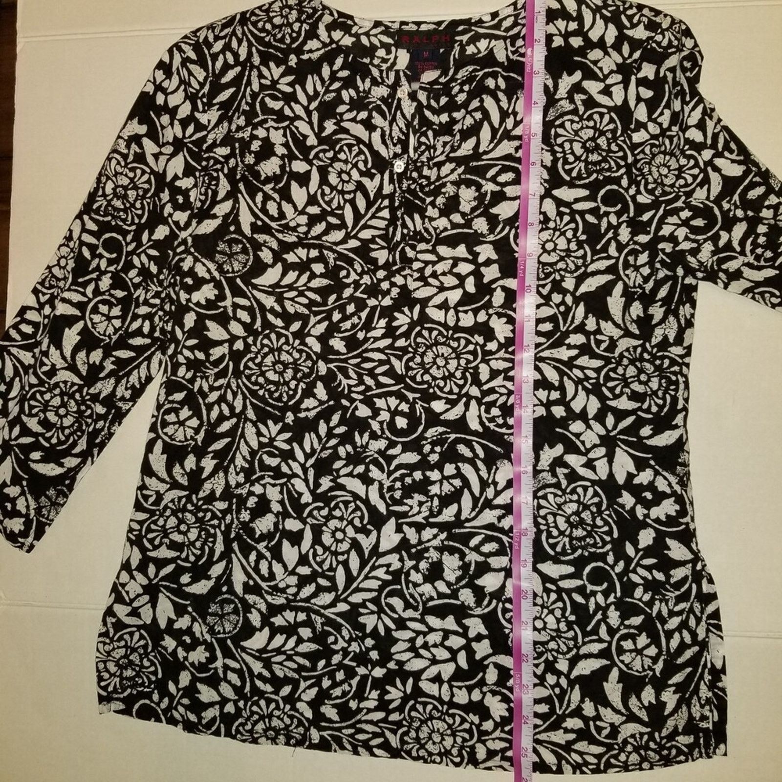 Ralph Lauren Ralph Ralph Lauren Black White Floral Pattern blouse M Med Size M / US 6-8 / IT 42-44 - 6 Thumbnail