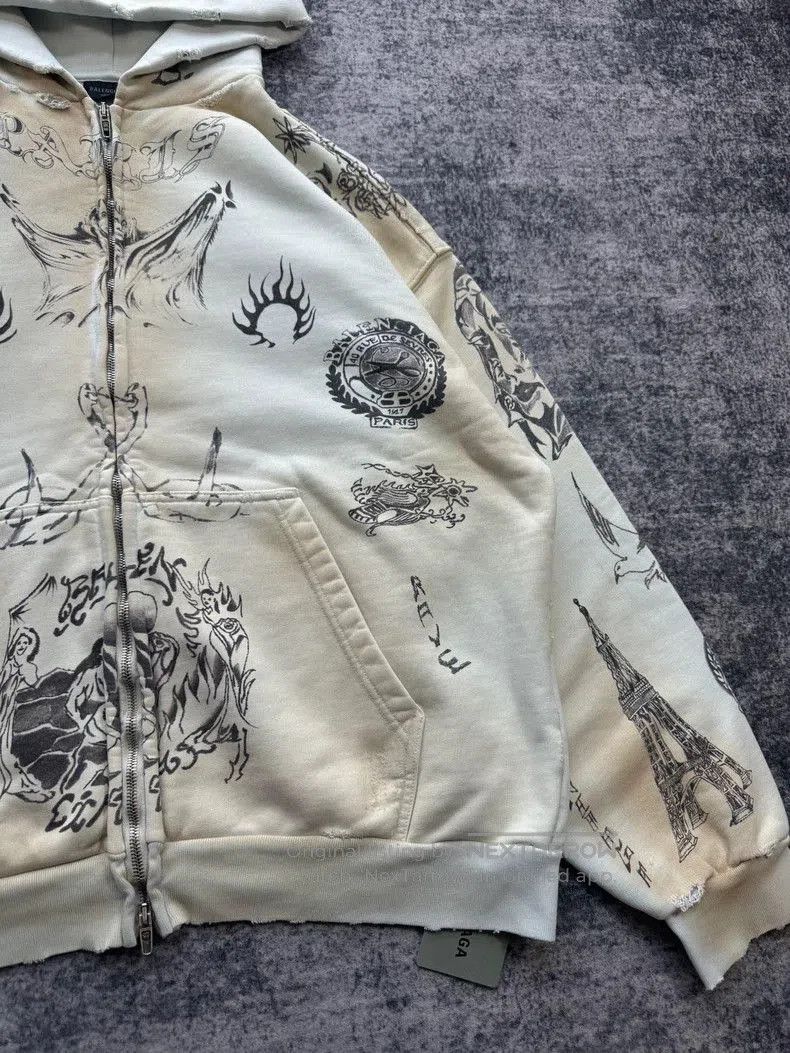 Balenciaga Balenciaga Tattoo Graffiti Zip Jacket. Size US L / EU 52-54 / 3 - 4 Thumbnail