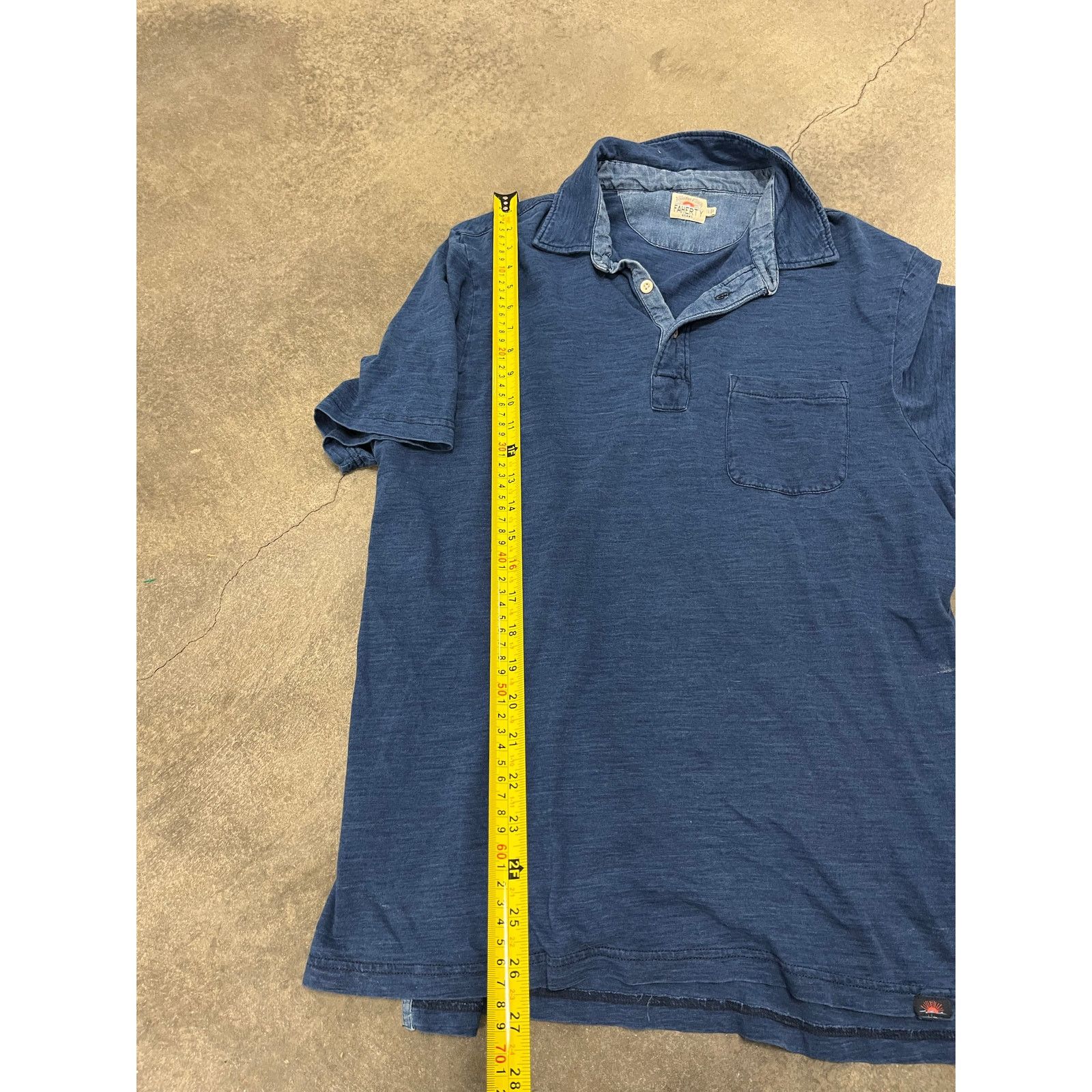 Faherty FAHERTY Polo Shirt Mens Size large Blue Preppy Soft Casual Size US L / EU 52-54 / 3 - 2 Thumbnail