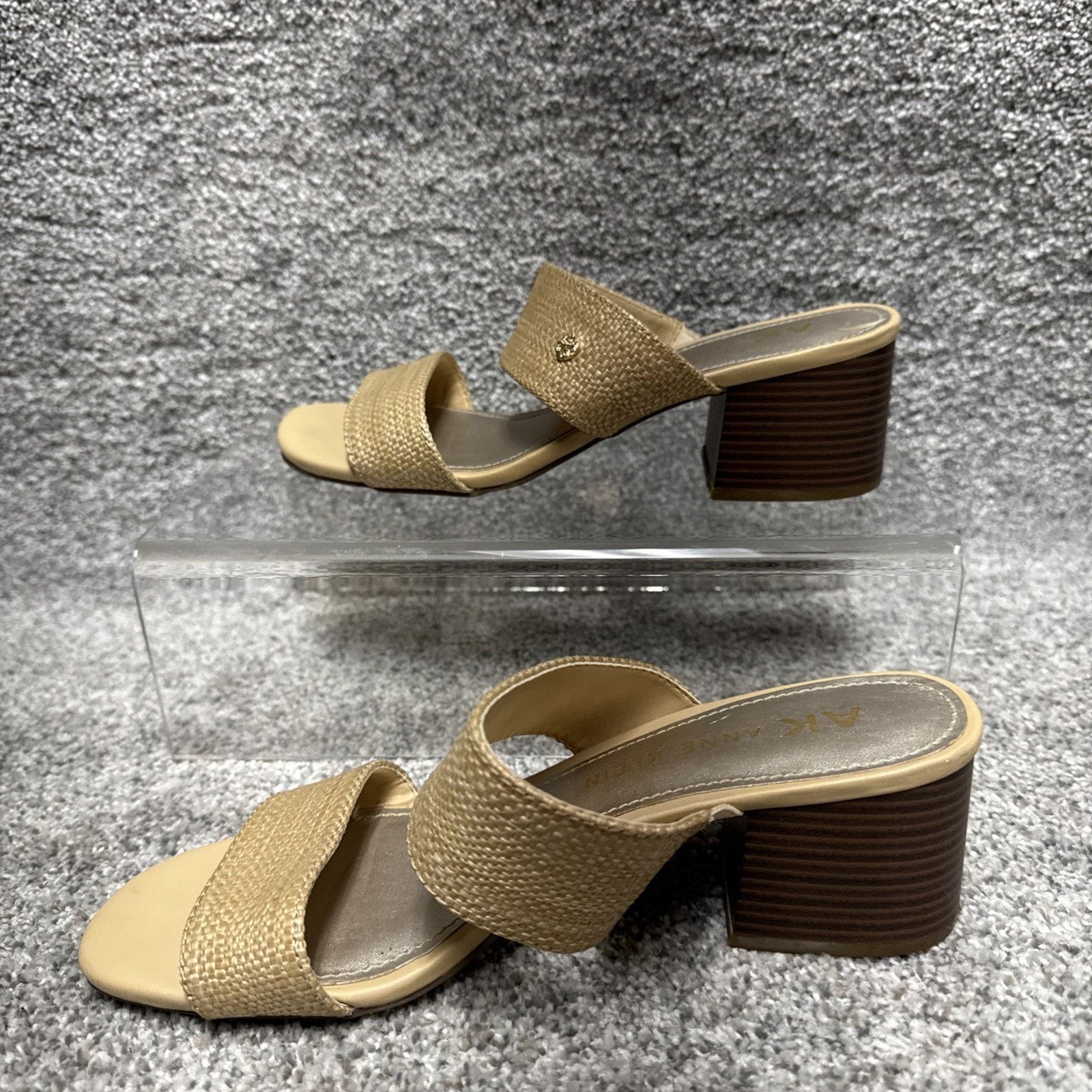Anne Klein Anne Klein Sandals Women 7.5M Chic Block Heel Textured Retro Size US 7.5 / IT 37.5 - 2 Thumbnail