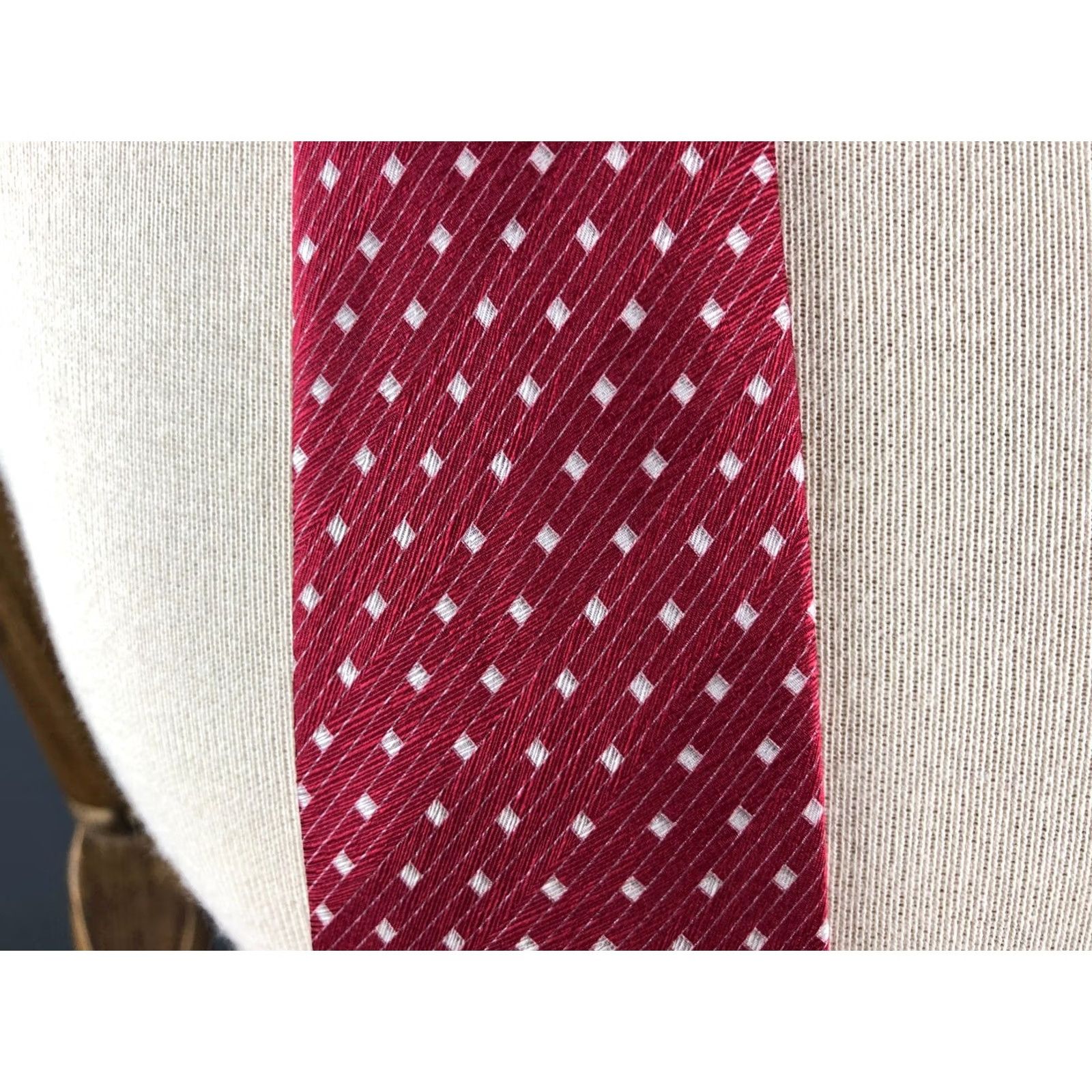 Lanvin Lanvin Classic Geometric Red Silk Tie Men's Size ONE SIZE - 3 Thumbnail