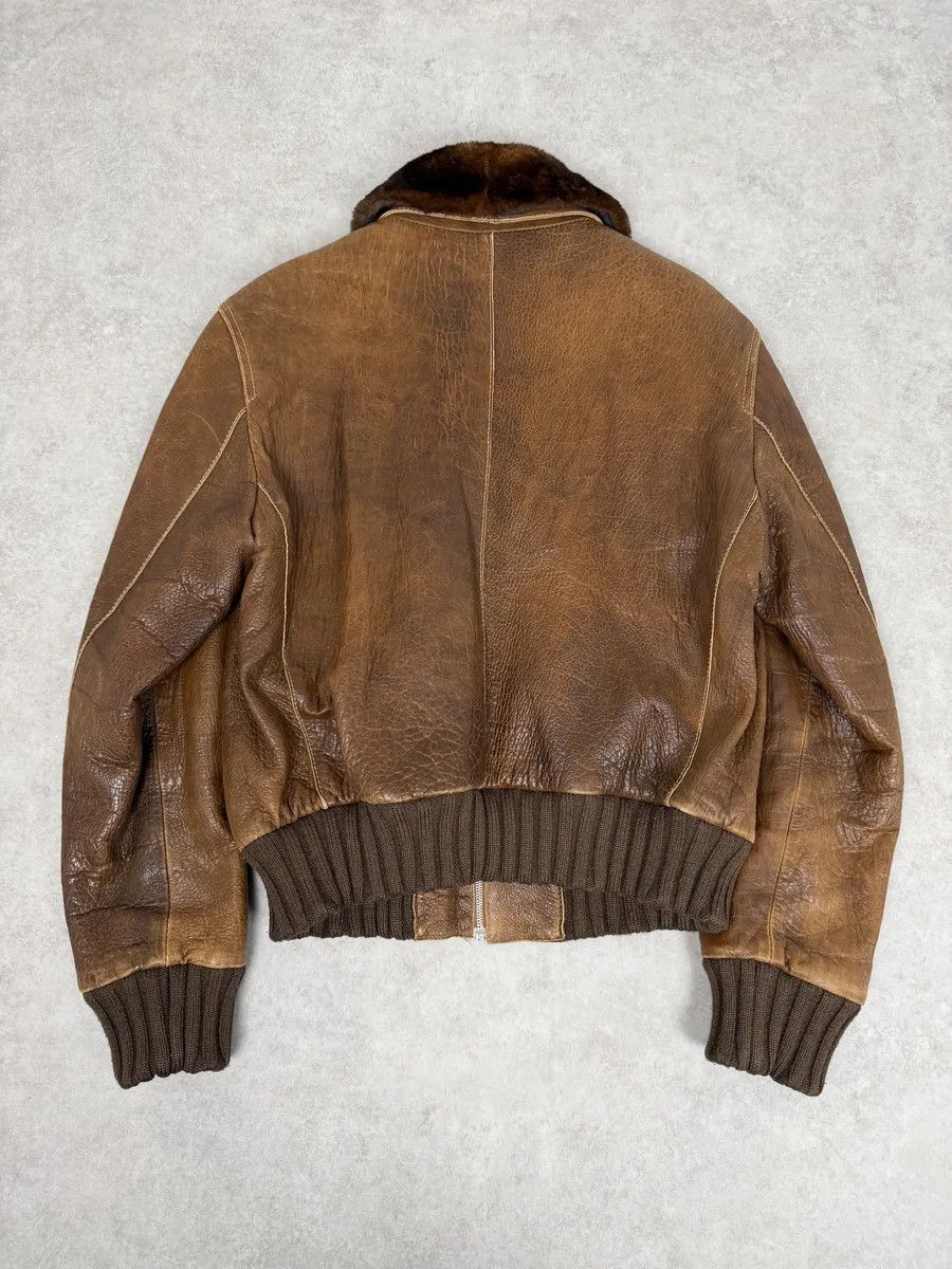 Loewe 2000s Loewe Brown Eroded Grained Premium Leather Bomber Jacket Size US M / EU 48-50 / 2 - 3 Thumbnail
