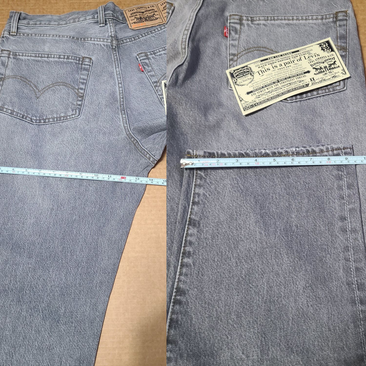 Beams Japan × Levi's Relaxed Fit Japan Selvedge Grey Jeans 34W Limited Edition Size US 34 / EU 50 - 15 Thumbnail
