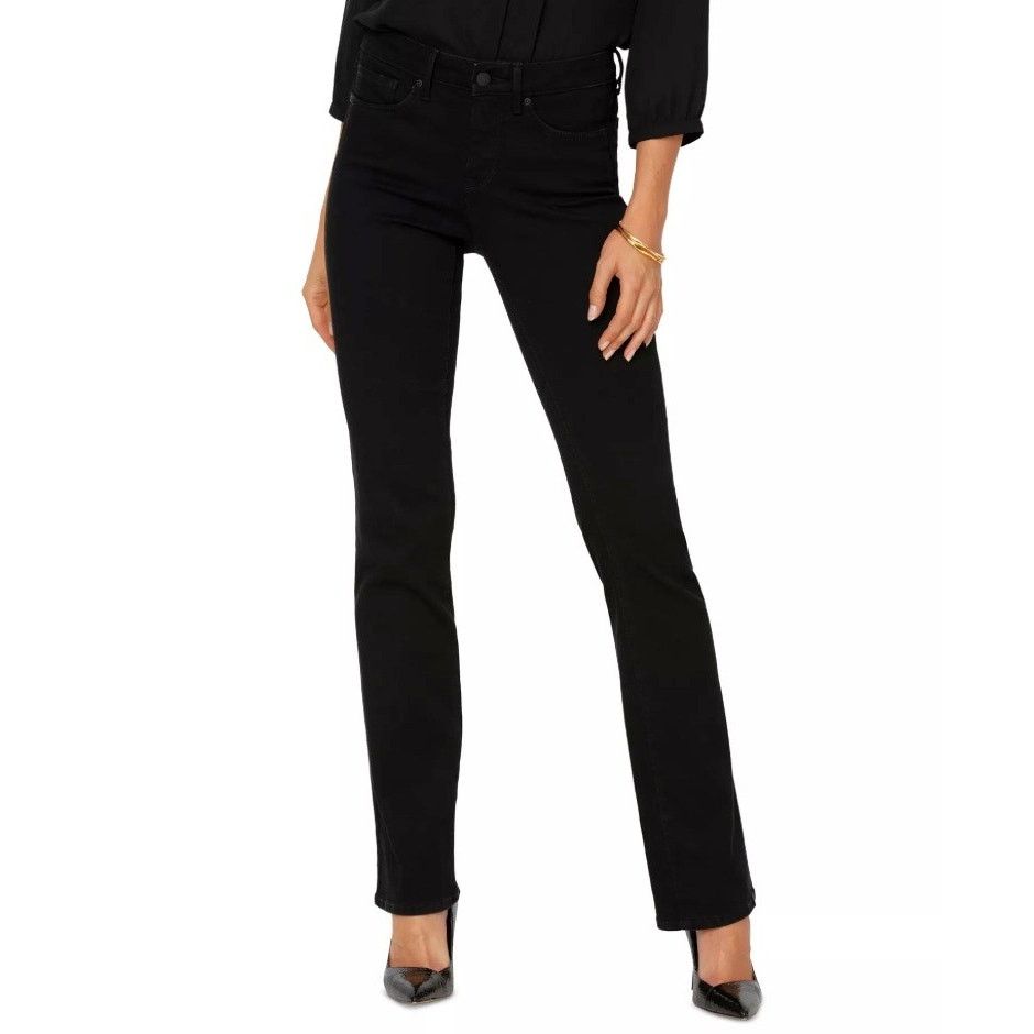 Nydj Women Black Barbara Bootcut High-Rise Jeans Size 4