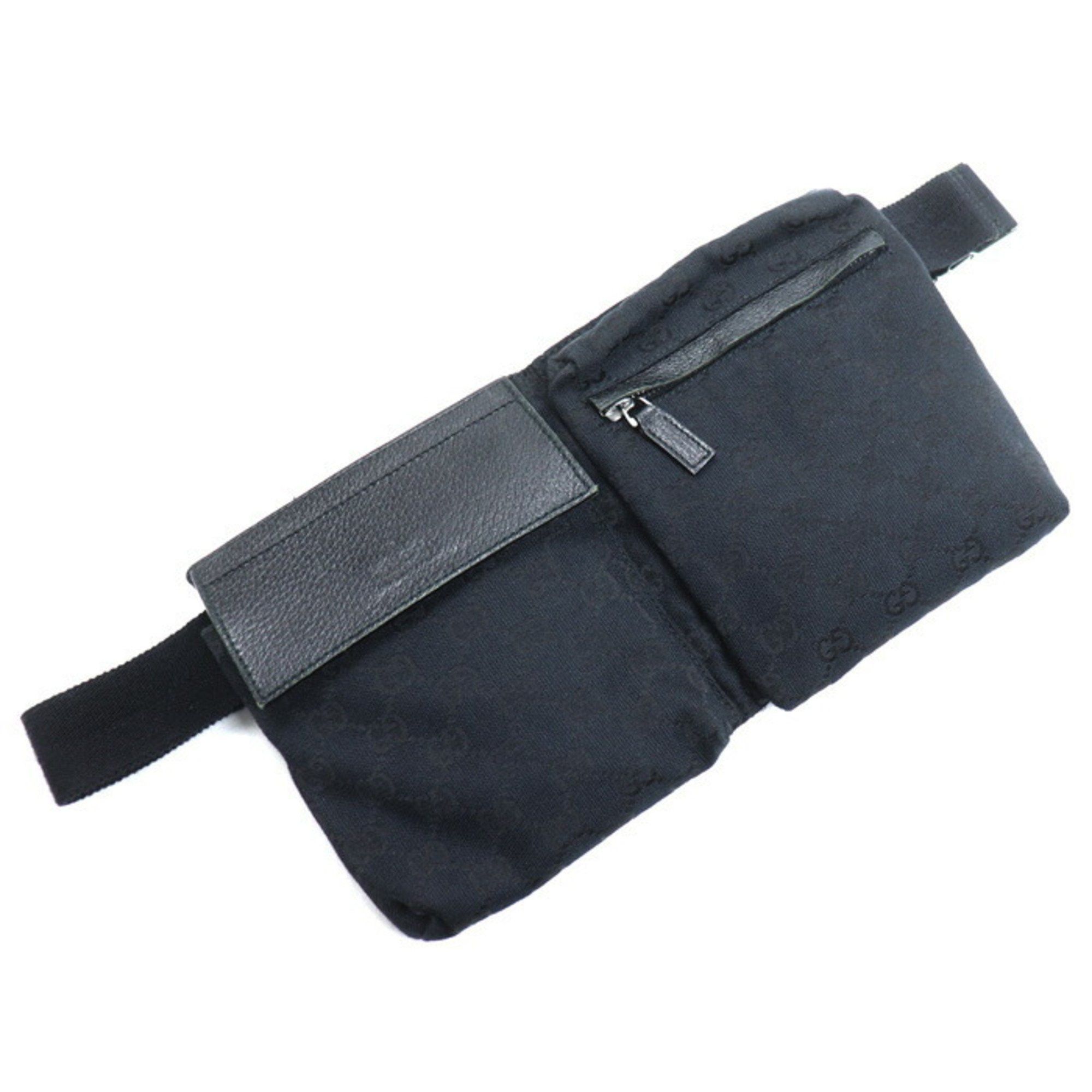 Gucci GUCCI GG Canvas Belt Bag Waist Black 28566 Body Men's Size ONE SIZE - 1 Thumbnail