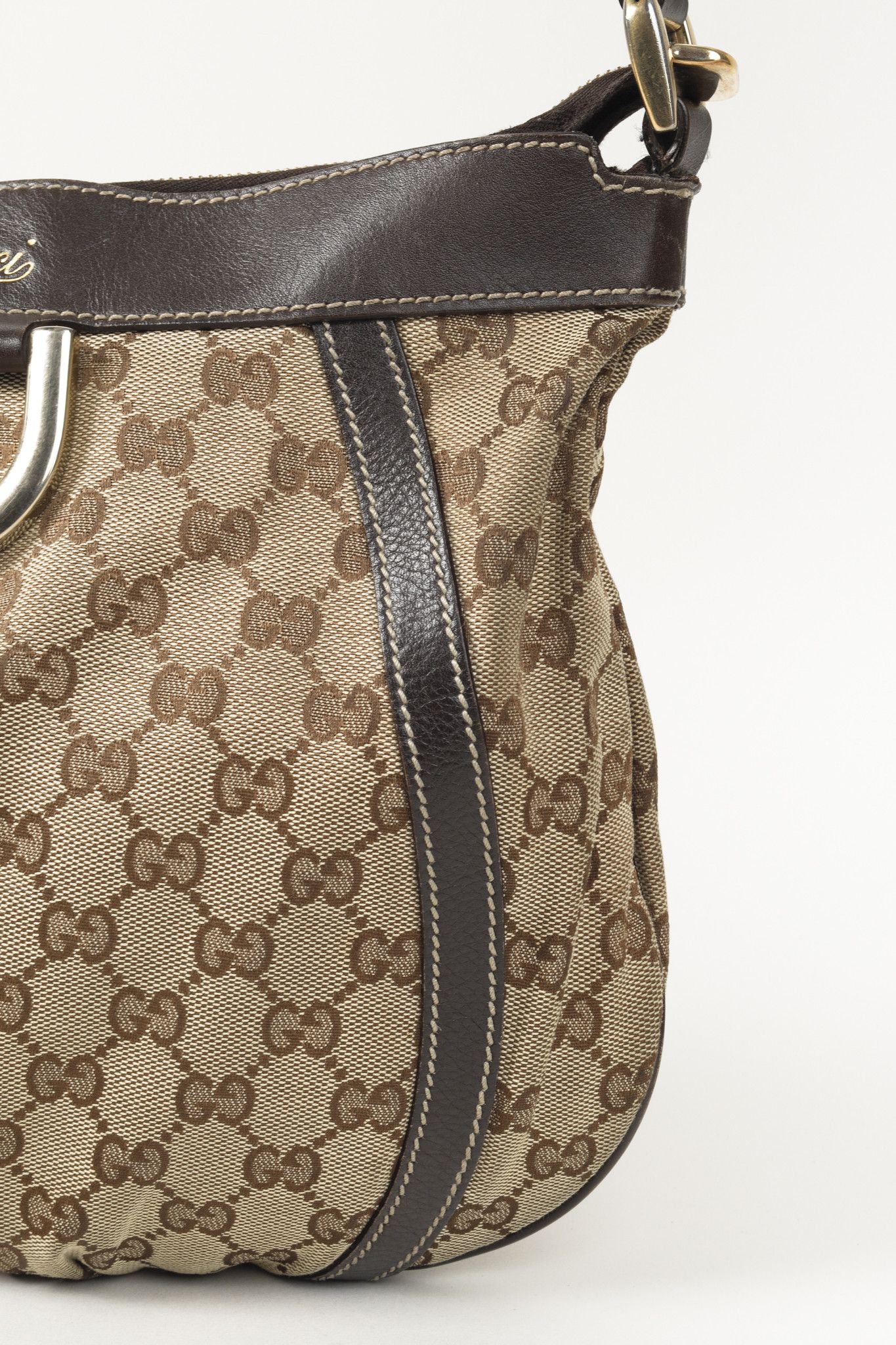 Gucci Gucci Vintage Brown D-Ring Monogram Fabric Crossbody Bag Size ONE SIZE - 9 Thumbnail