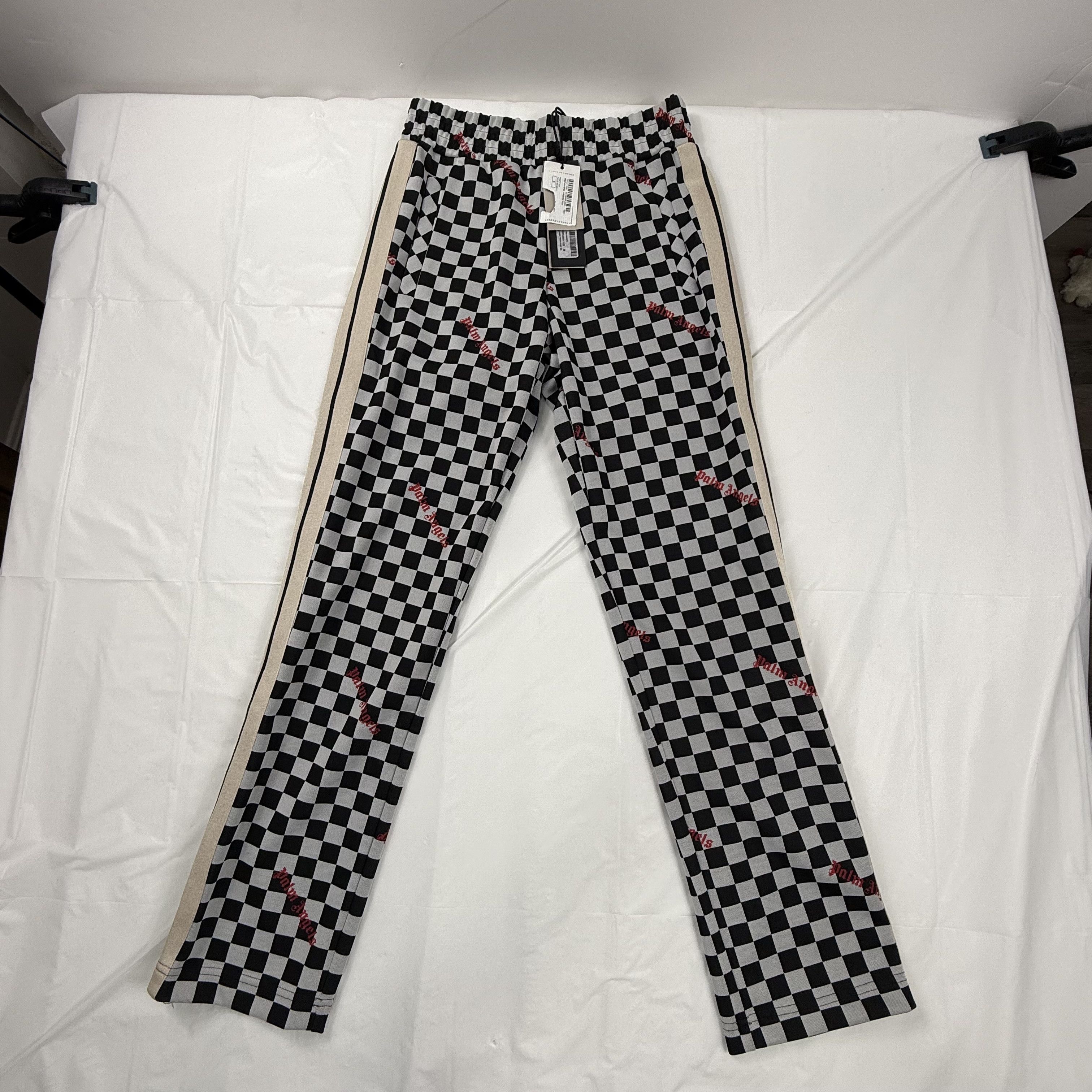 Palm Angels Palm Angels Mens Checkered Logo Track Pants Size M Size US 28 / EU 44 - 1 Thumbnail