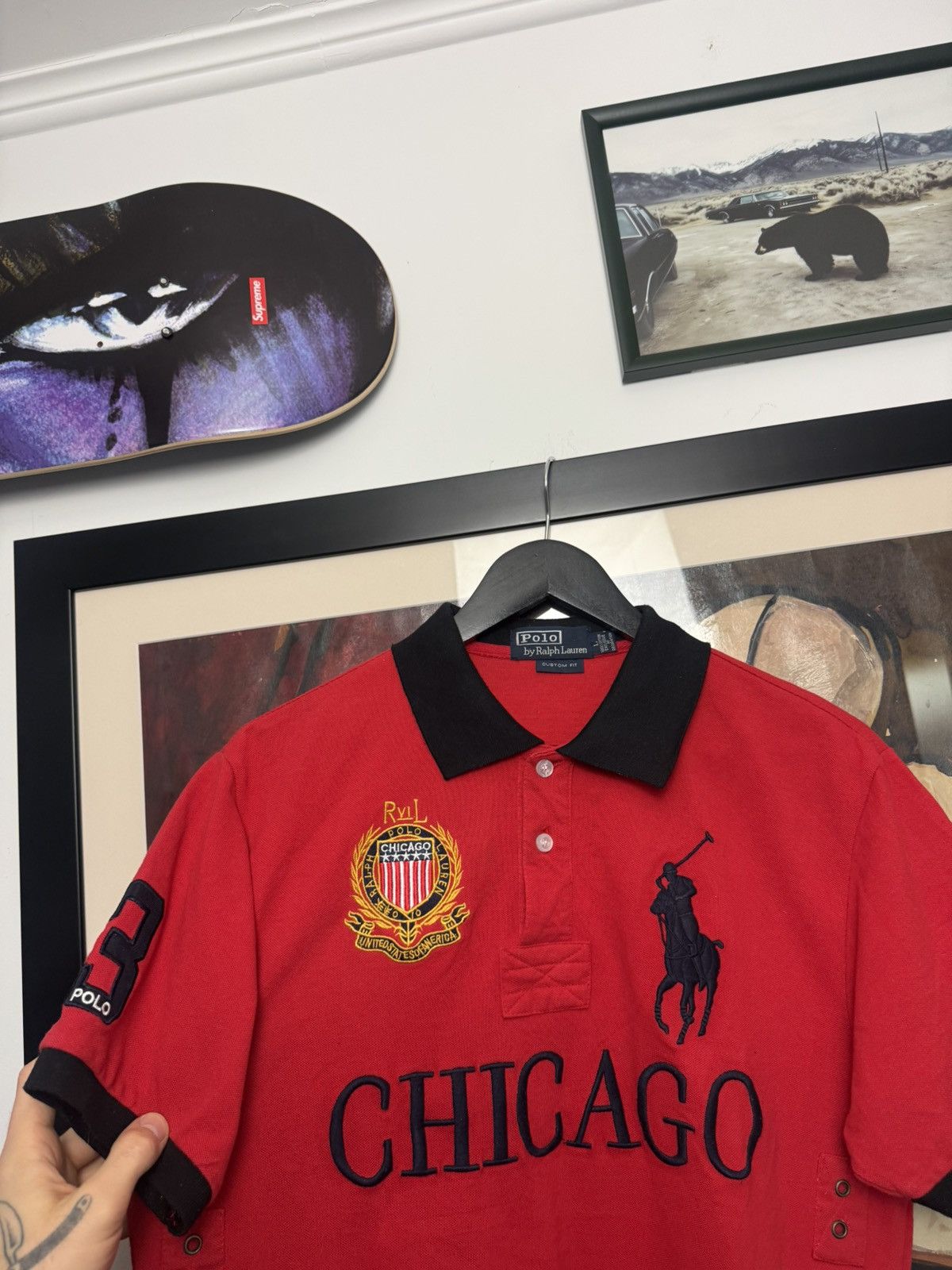 Polo Ralph Lauren Vintage 90s Polo Ralph Lauren Chicago Polo Shirt Streetwear Size US L / EU 52-54 / 3 - 3 Thumbnail