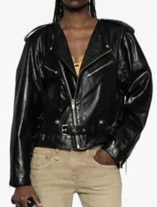 R13 R13 CREWNECK DISTRESSED LEATHER MOTO JACKET - NEW WITH TAGS Size M / US 6-8 / IT 42-44 - 6 Thumbnail