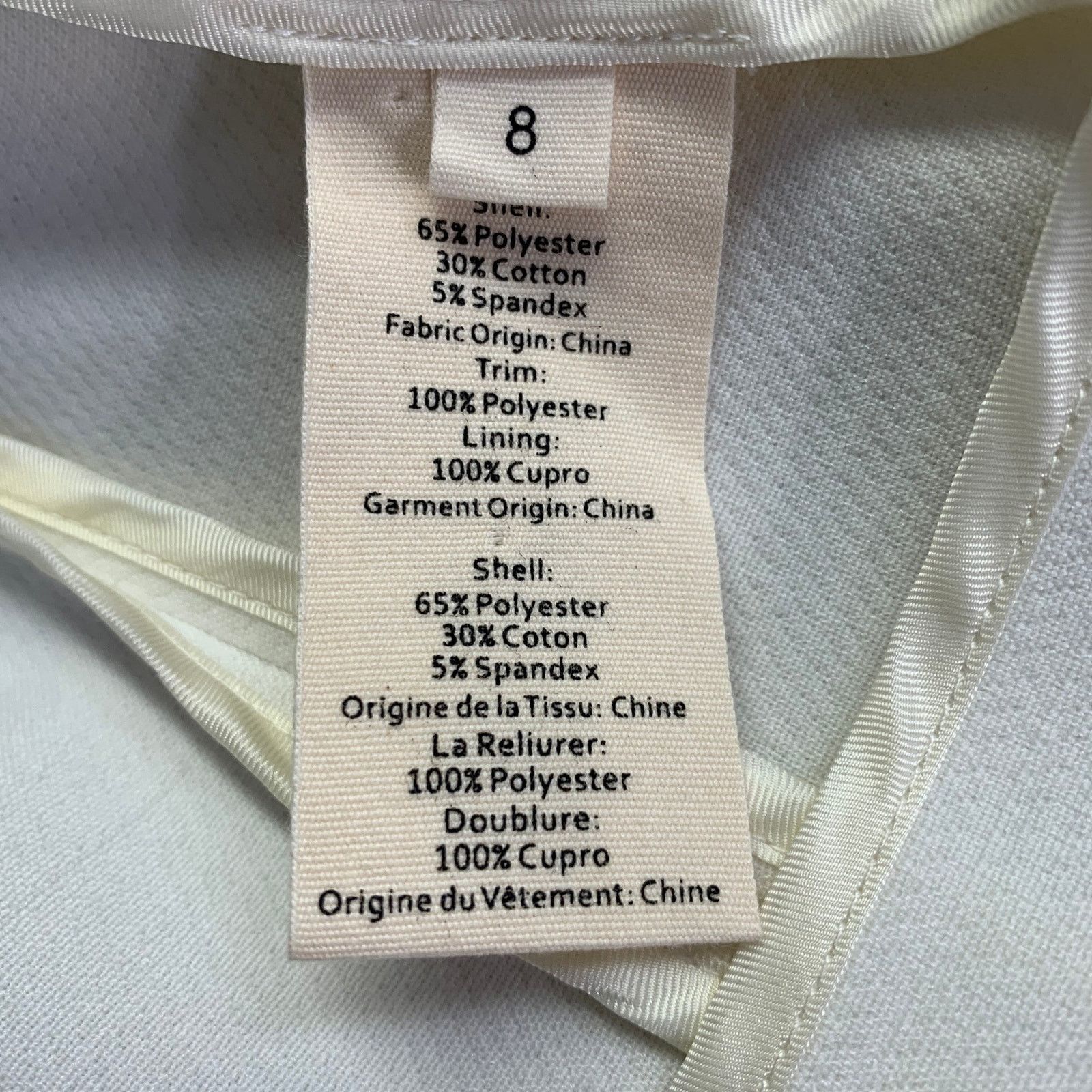 L'AGENCE 8 White Polyester Woven Cropped Open Front Jacket Blazer Size M / US 6-8 / IT 42-44 - 11 Thumbnail