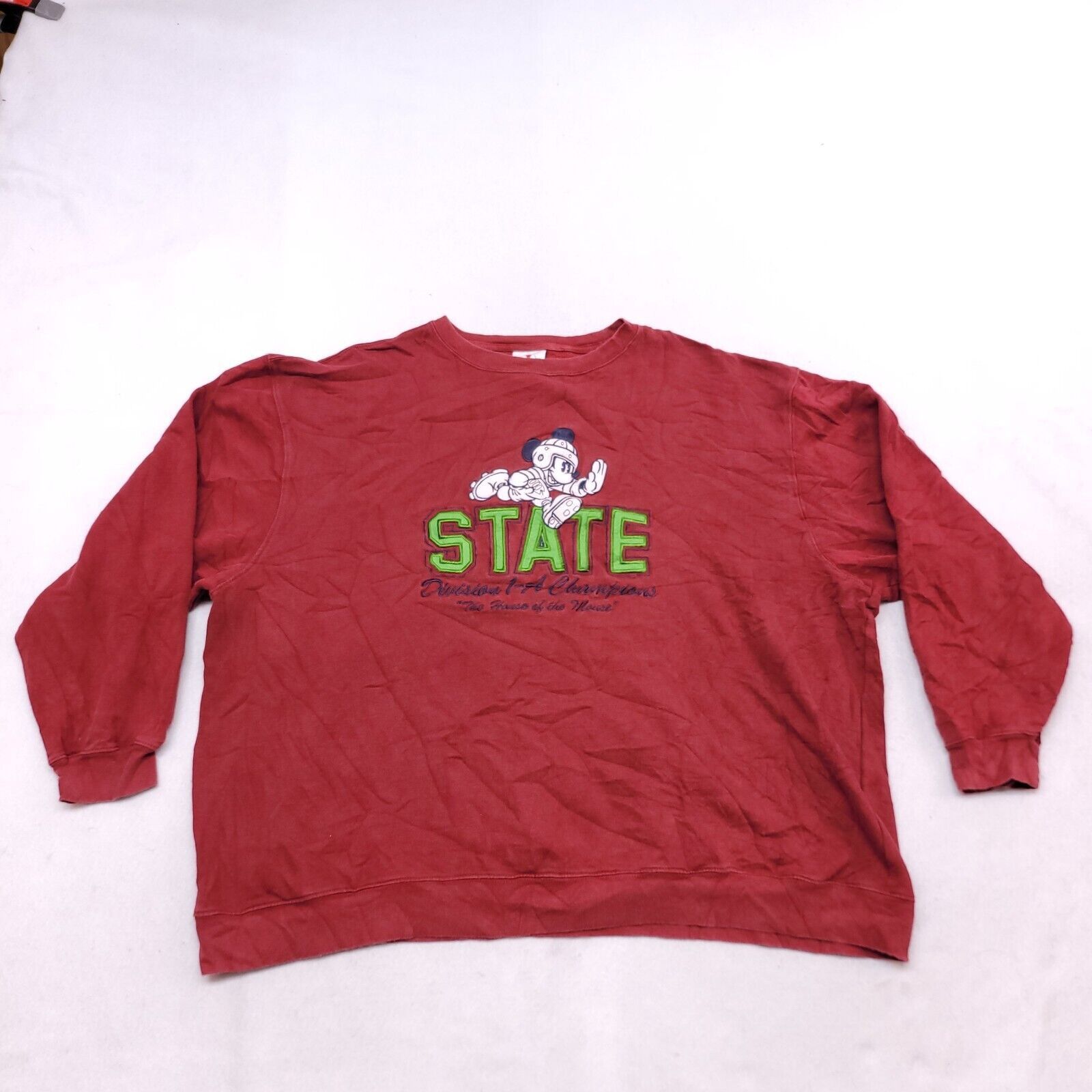 Disney The Disney Store Mickey Mouse Sweatshirt Men Size 2XL Maroon Size US XXL / EU 58 / 5 - 2 Thumbnail