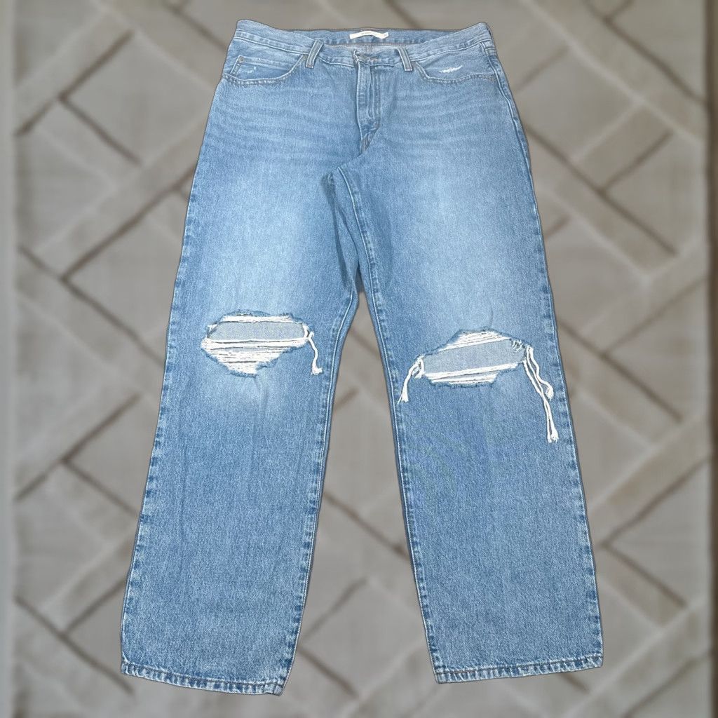 VINTAGE Levi's 94 Baggy Women's Jeans Regular Fit 32 Blue Denim Distressed 90s Skater Retro