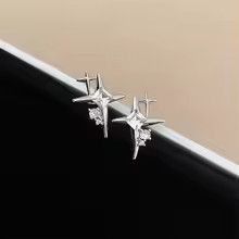 Jewelry Liquid Metal Cross Star Earrings Size ONE SIZE - 4 Thumbnail