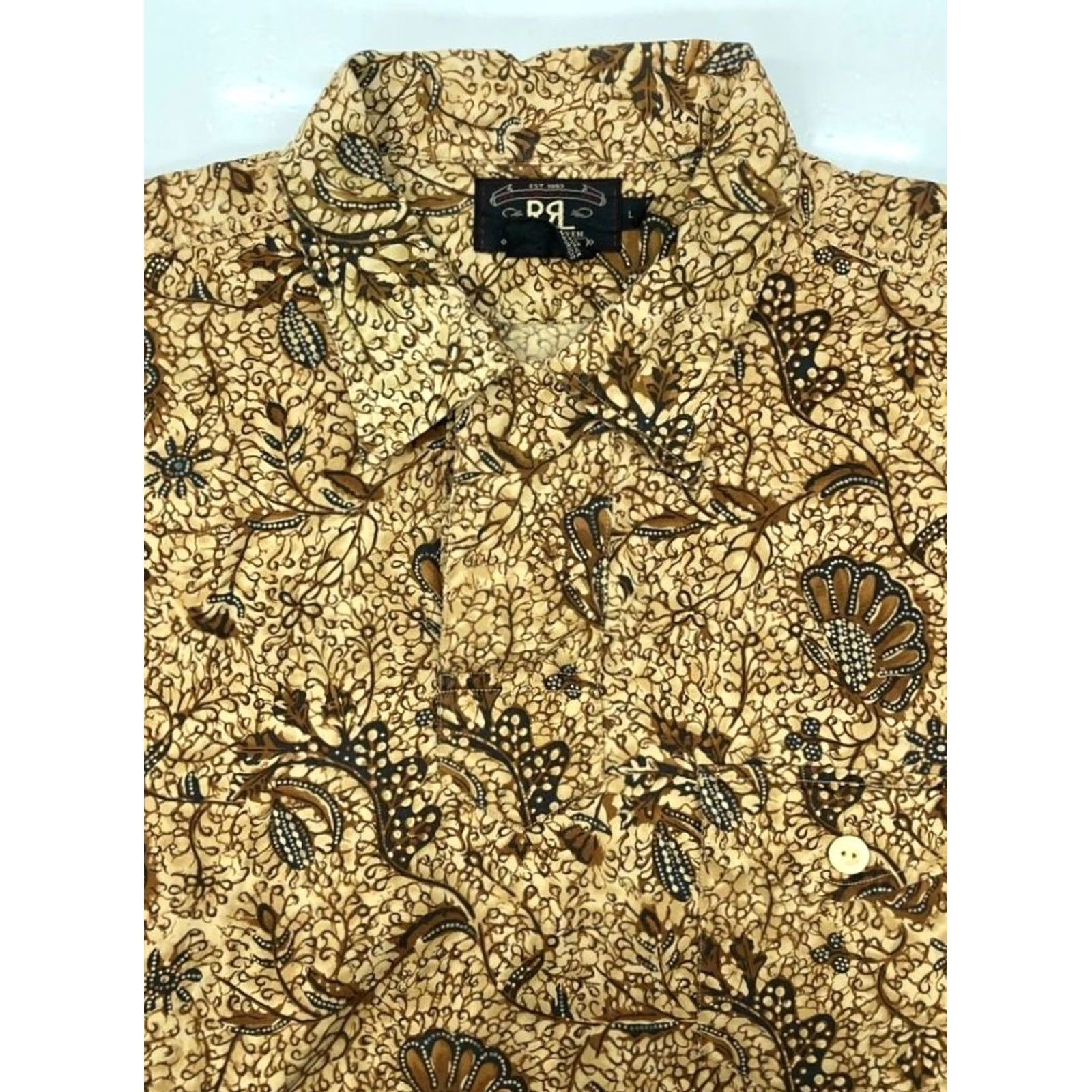 Ralph Lauren RRL RALPH LAUREN Shirt Men's Size L 90s Half-Button Short Sleeve Hawaiian USED Size US L / EU 52-54 / 3 - 3 Thumbnail