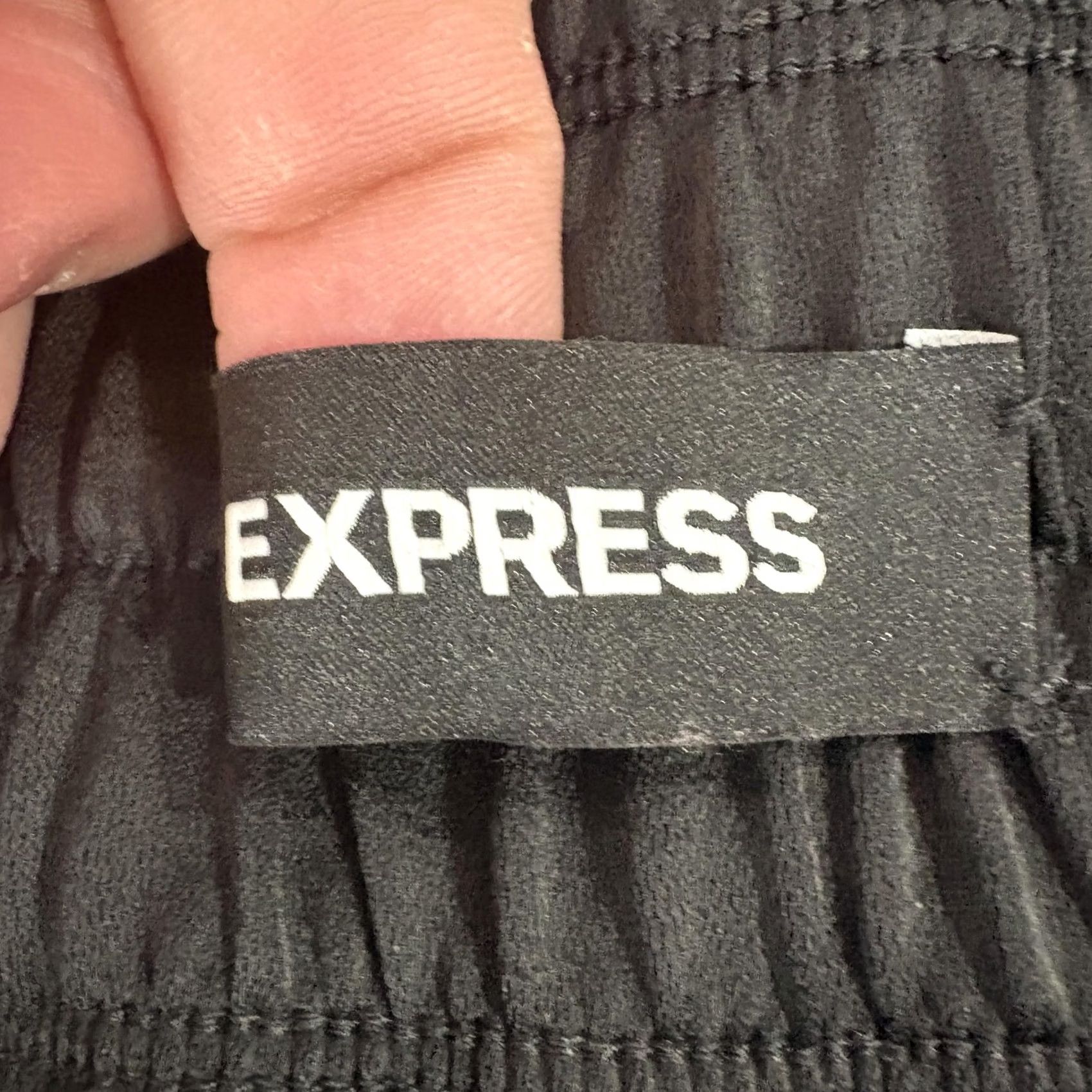 Express Express Pants Womens Small Black Satin Career Wide-Leg Belted, Pull On, 33in Inseam, 28in Waist, Vintage No, Dress Pants, Satin, Solid, XS? Size 28" / US 6 / IT 42 - 3 Thumbnail