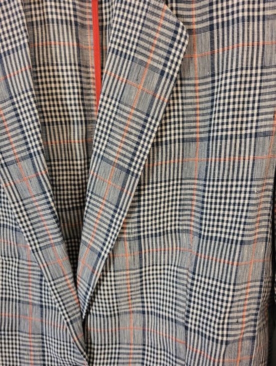 Other Pablo 100% Linen Blazer Jacket Glen Check Orange - Size 38 Size M / US 6-8 / IT 42-44 - 5 Thumbnail