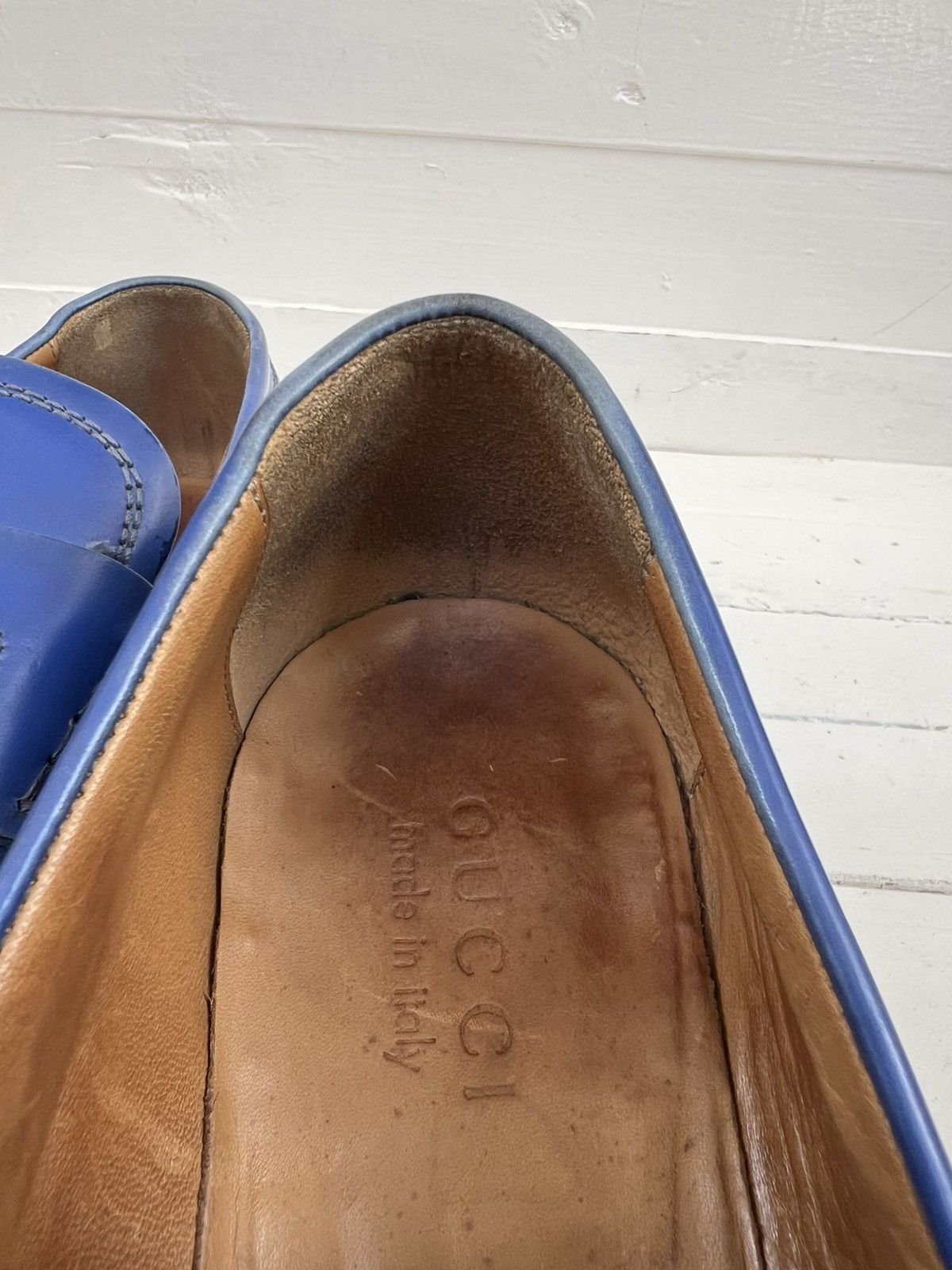 Gucci Gucci Men’s Blue Leather Goodyear Welt Penny Loafers Size US 8 / EU 41 - 13 Thumbnail
