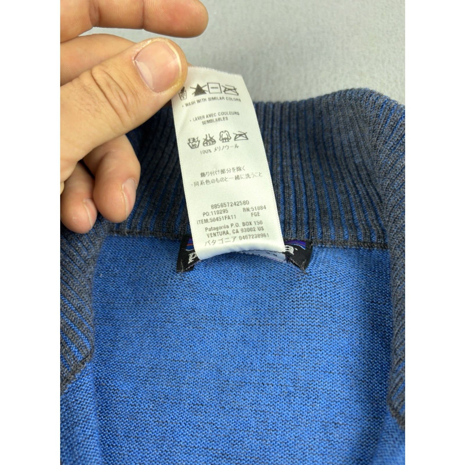 Patagonia Patagonia Sweater Women’s XL Gray Merino Wool Quarter Zip Mock Neck Long Sleeve Zipper Pullover Outdoor Striped Size XL / US 12-14 / IT 48-50 - 4 Thumbnail