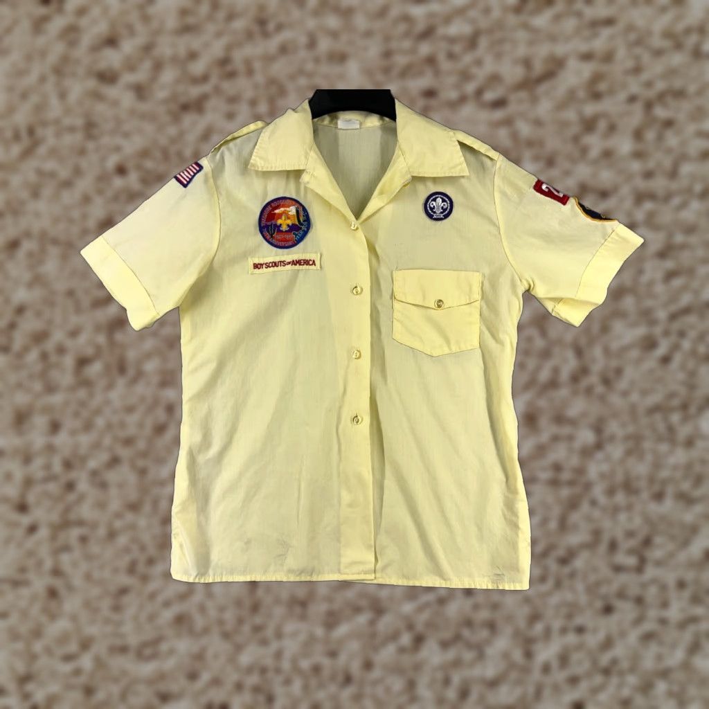 Vintage VINTAGE Boy Scouts of America Shirt Women 14 Yellow 90s Official Blouse Button Up READ Womens Size XL / US 12-14 / IT 48-50 - 1 Thumbnail