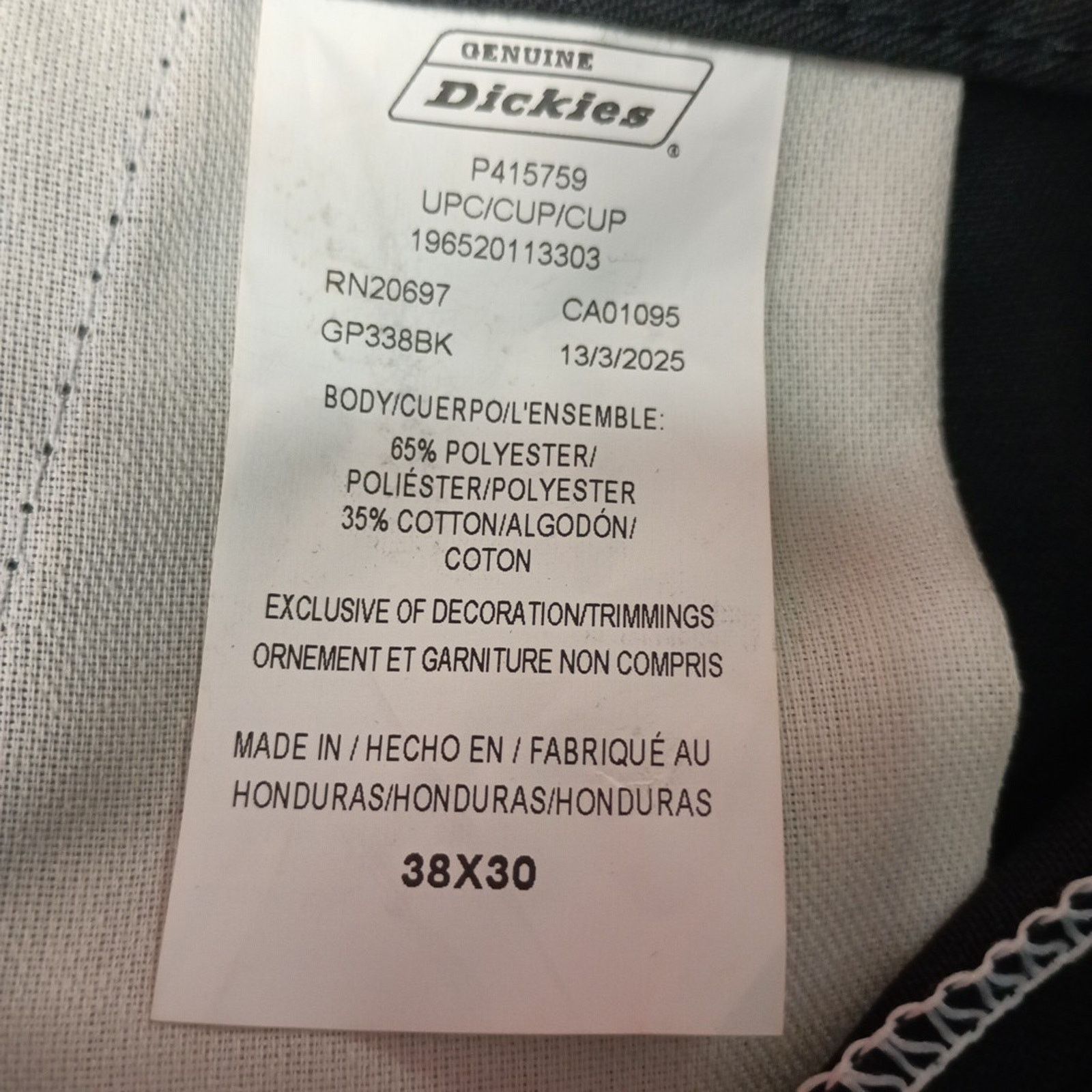 Dickies Dickies Men's Black Cargo Pants Size 38x30 Regular Straight Size US 38 / EU 54 - 5 Thumbnail
