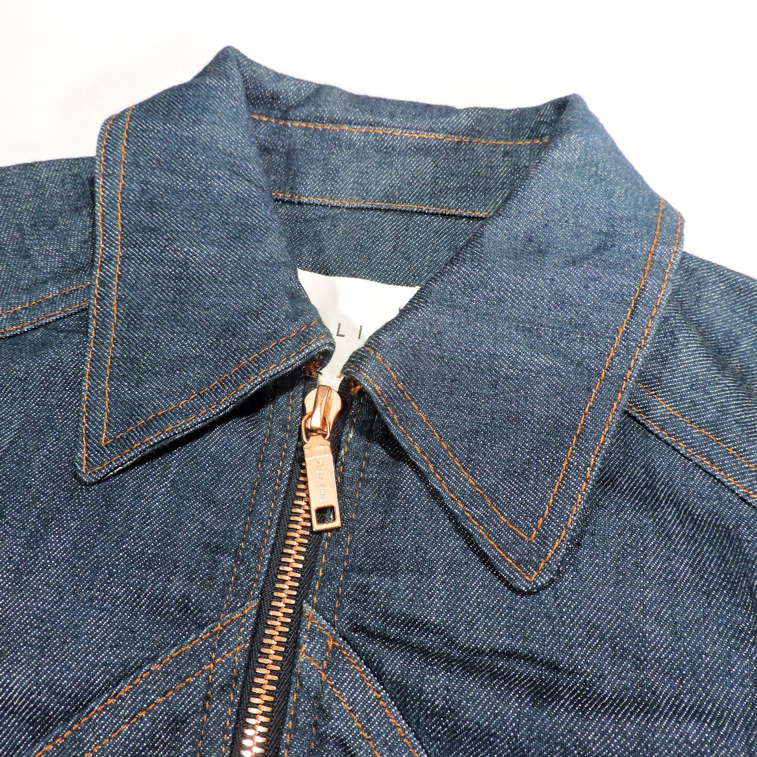 Celine CELINE INDIGO TRIOMPHE DOUBLE ZIP DENIM JACKET Size XS / US 0-2 / IT 36-38 - 9 Thumbnail