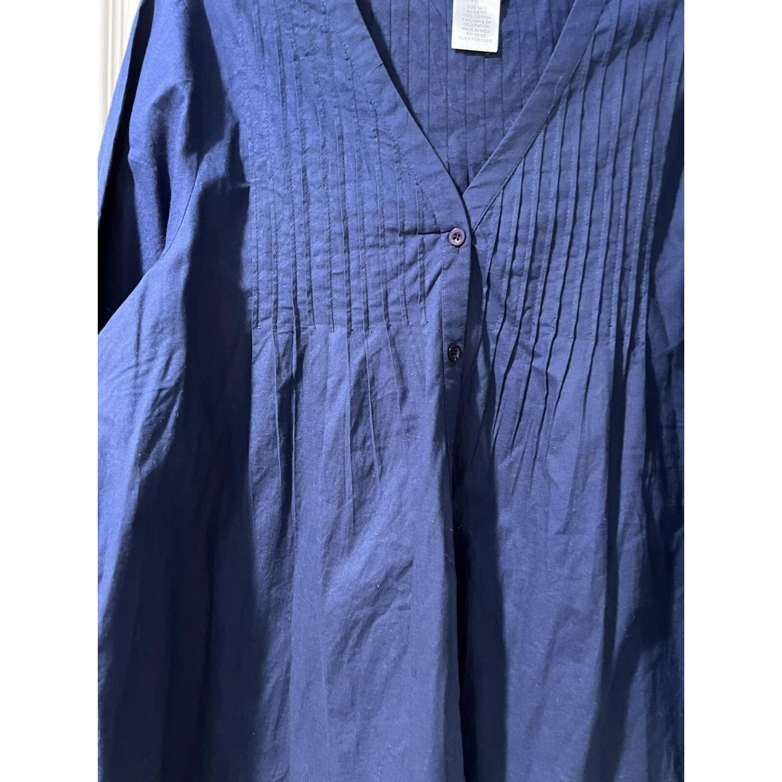 & Other Stories Ulla Popken Women boho tunic top Blue Size 16/18 A003302 Size XL / US 12-14 / IT 48-50 - 2 Thumbnail