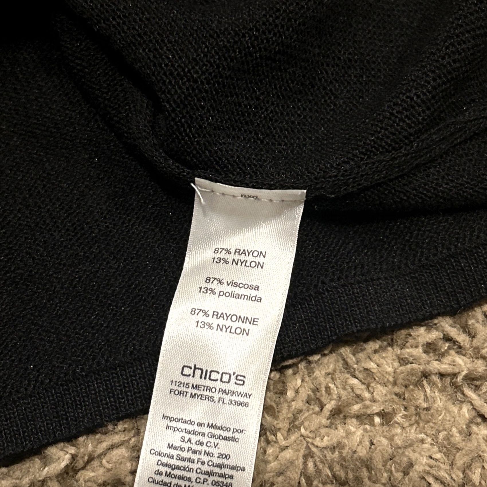 Vintage Chicos Blouse Shirt Womens Sleeveless Round Neck Rayon Blend Black 2 XS? Size XS / US 0-2 / IT 36-38 - 3 Thumbnail