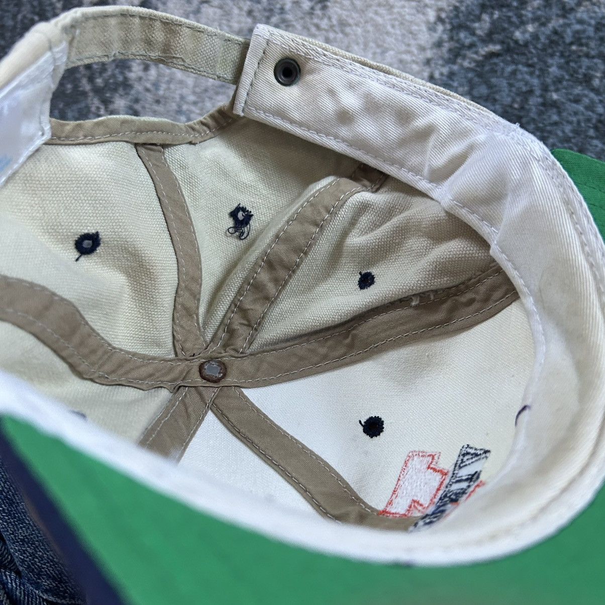 Vintage 80s UVA ViRGiNiA CAVALiERS WOVEN CANVAS DAD CAP CREAM NAVY Size ONE SIZE - 10 Thumbnail