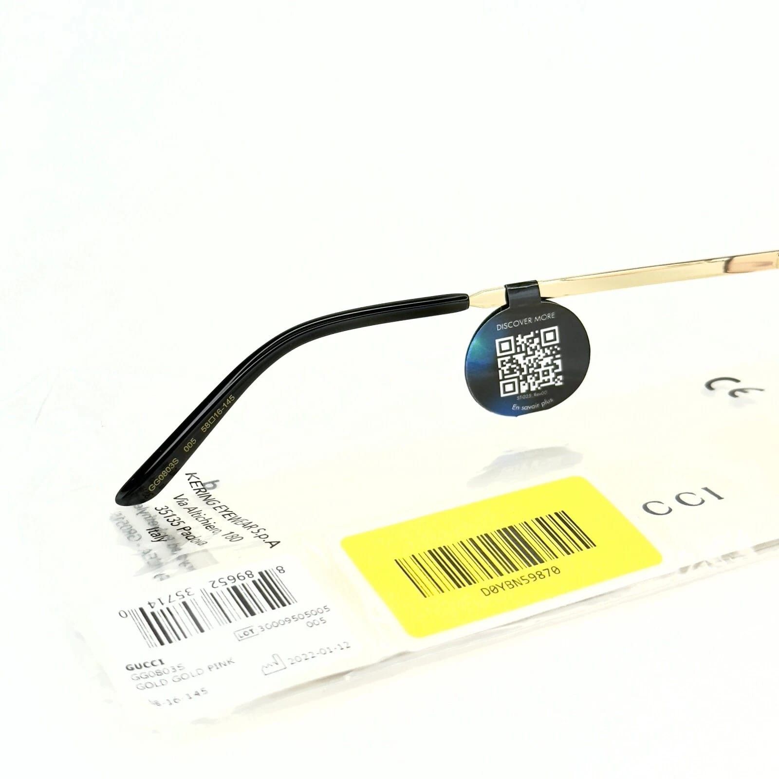 Gucci GUCCI GG0803S 0803 Gold Pink Photochromic 005 Sunglasses Size ONE SIZE - 2 Thumbnail