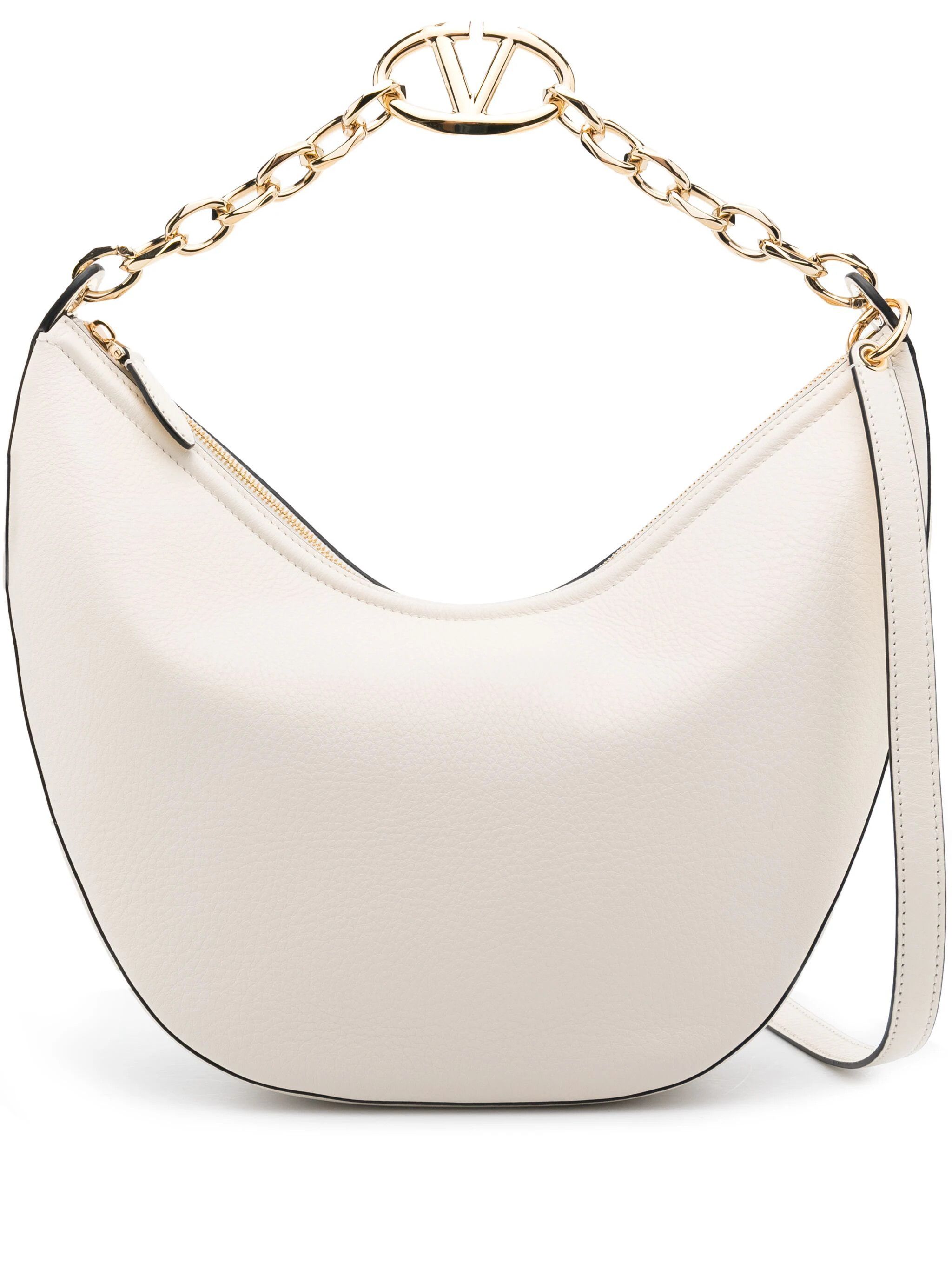 Valentino o1s22i1n0924 Size: OS / Medium Vlogo Moon Hobo Bag in White Size ONE SIZE - 1 Thumbnail