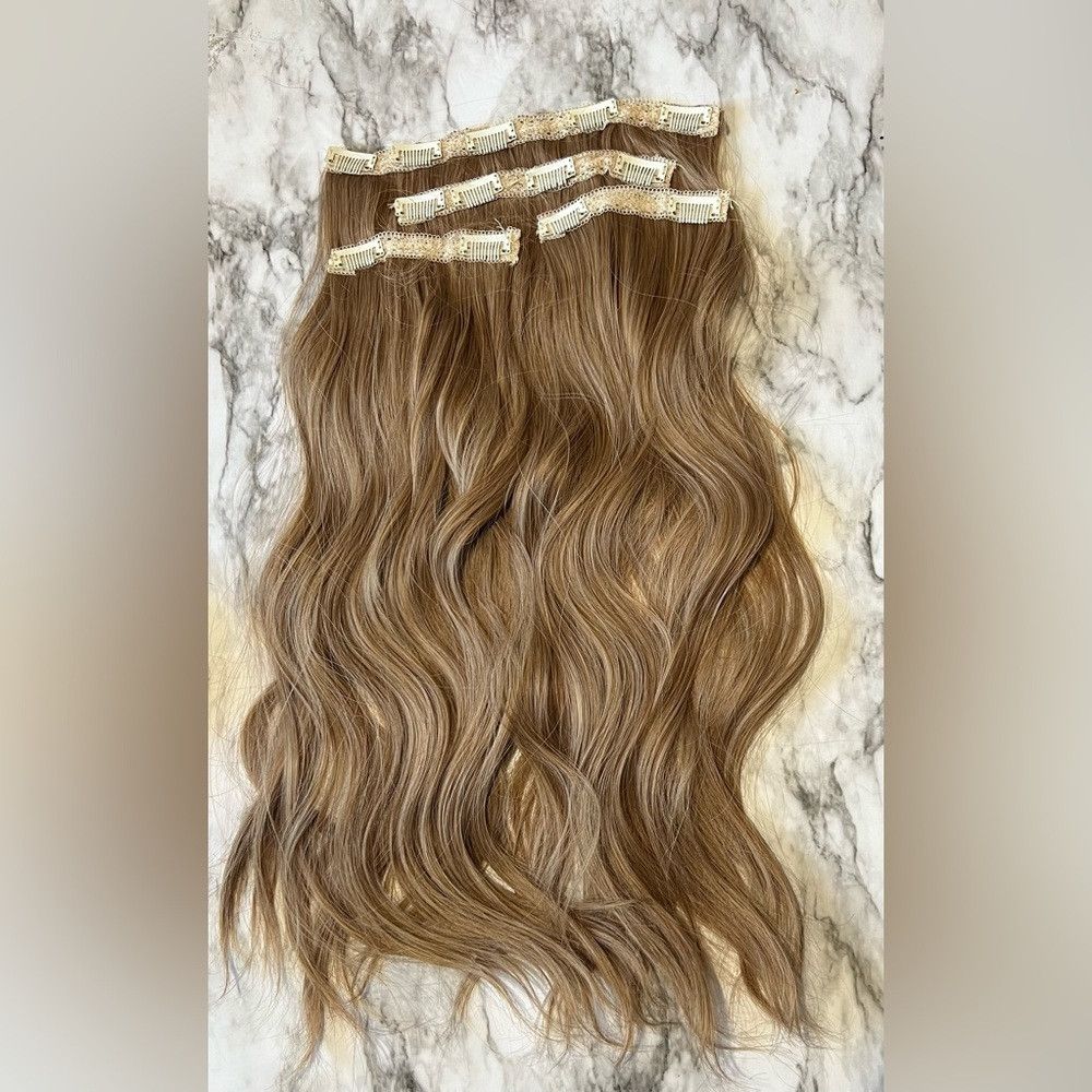 Other Dark Blonde Curly Wave Clip in Hair Extensions 20 Inch Size ONE SIZE - 2 Thumbnail