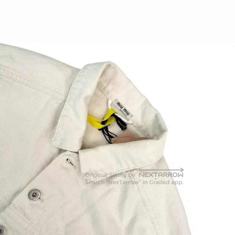 Miu Miu Miu Miu 36 Back letter logo denim jacket Size S / US 4 / IT 40 - 3 Thumbnail