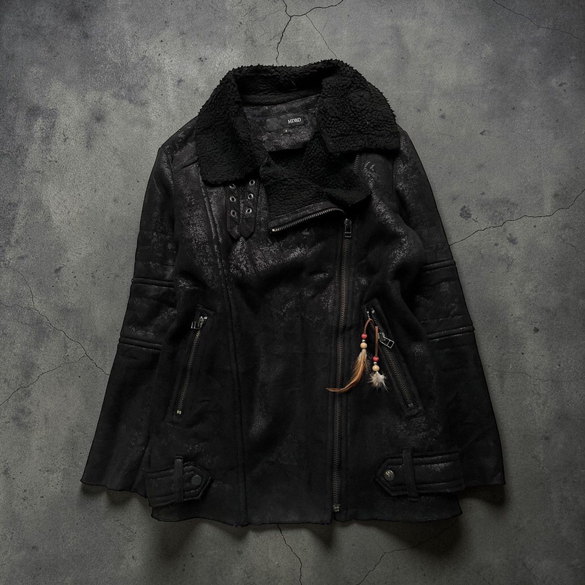 Japanese Brand 2000s Vice Fairy - Vkei Style Trim Fur Leather