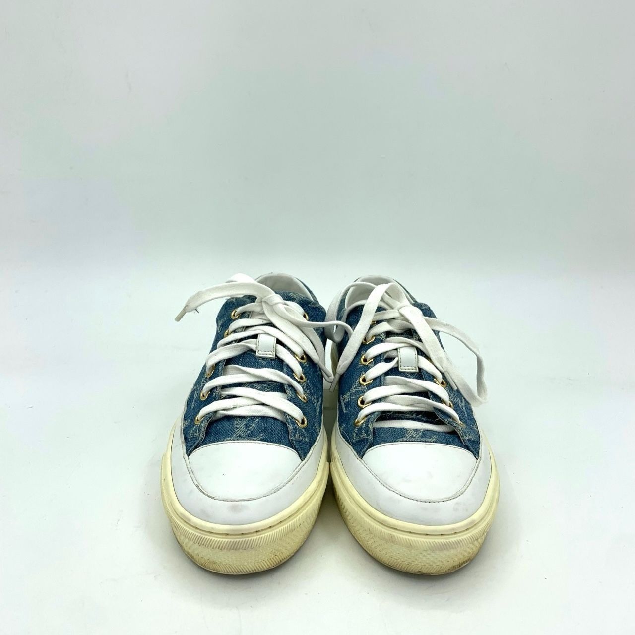 Louis Vuitton Louis Vuitton Blue & White Low Top Lace-Up Sneakers Size 38 Size US 8 / IT 38 - 6 Thumbnail