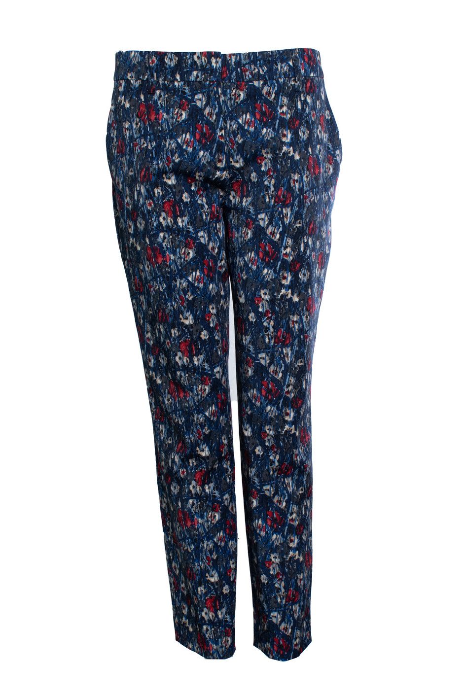 Prada Prada, Floral and striped pantalon in blue Size 30" / US 8 / IT 44 - 1 Thumbnail