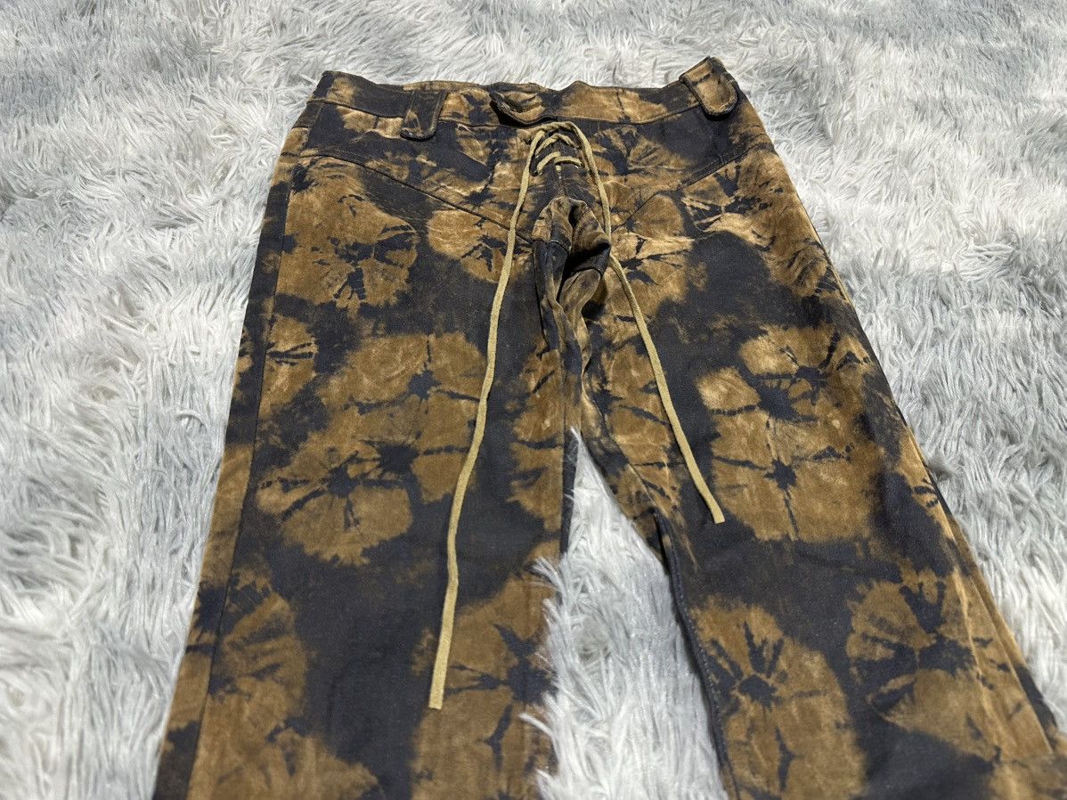 Le Grande Bleu (L.G.B.) 🔥Sick Y2K Body Noise Suede Tie Dye Laces Super Flared Pants Size US 26 / EU 42 - 2 Thumbnail