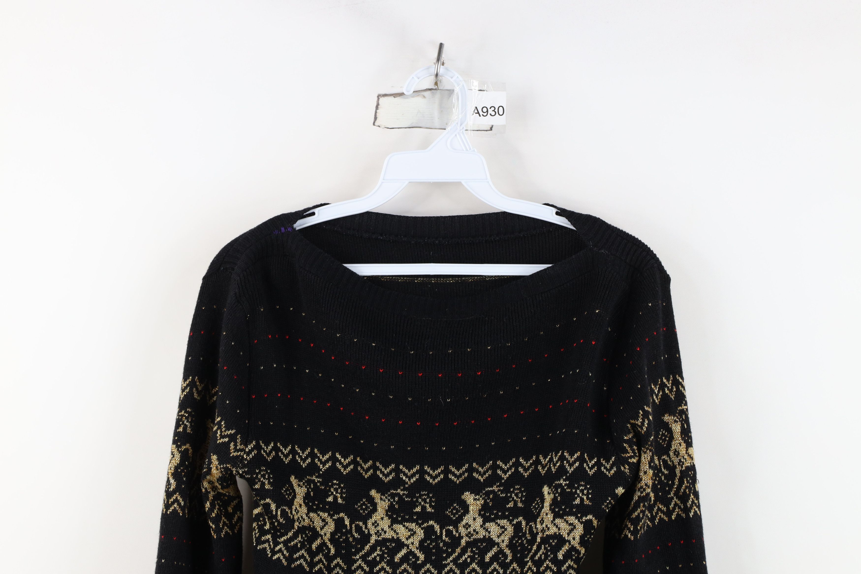Vintage Vintage 70s Streetwear Christmas Reindeer Knit Sweater USA Size M / US 6-8 / IT 42-44 - 2 Thumbnail
