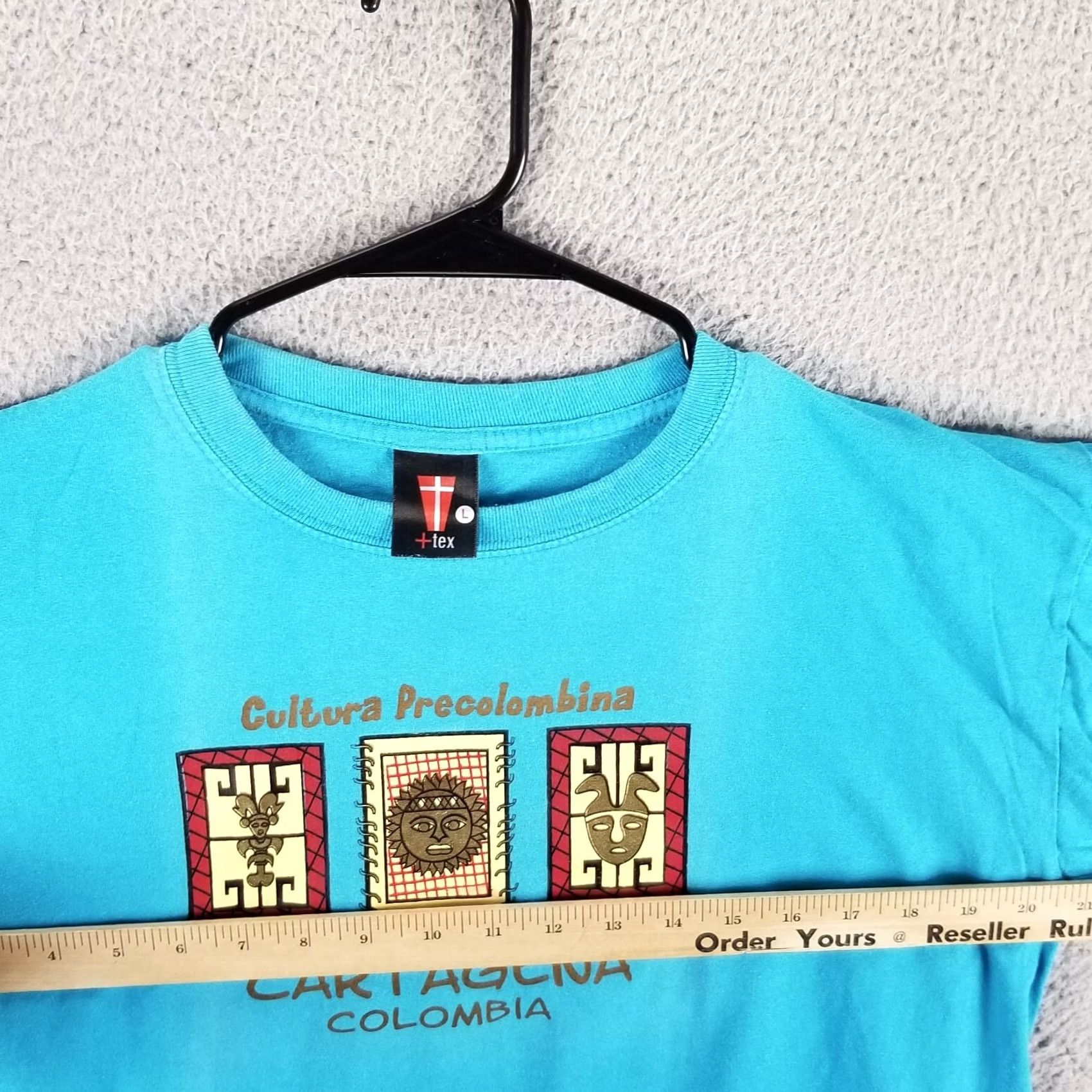 Vintage Vintage Cartagena Columbia T-SHIRT Adult Large Blue Aztec Culture Logo Pirate Fisherman Men Crew Neck Short Sleeve Cotton T-Shirt (Regular) Mens Size US L / EU 52-54 / 3 - 6 Thumbnail