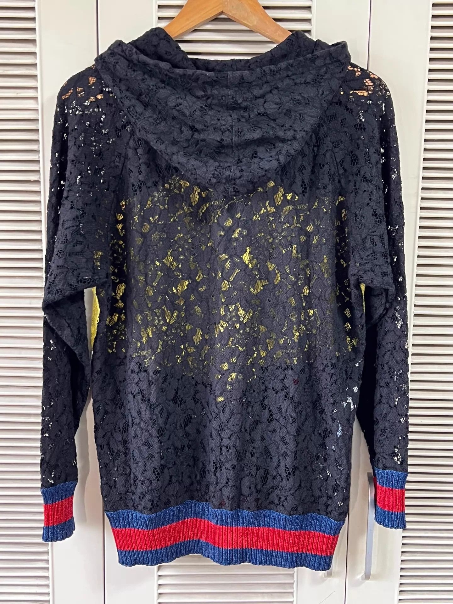 Gucci Gucci Women's Black Lace Contrast Cuff Hoodie, S Sequin Size S / US 4 / IT 40 - 2 Thumbnail