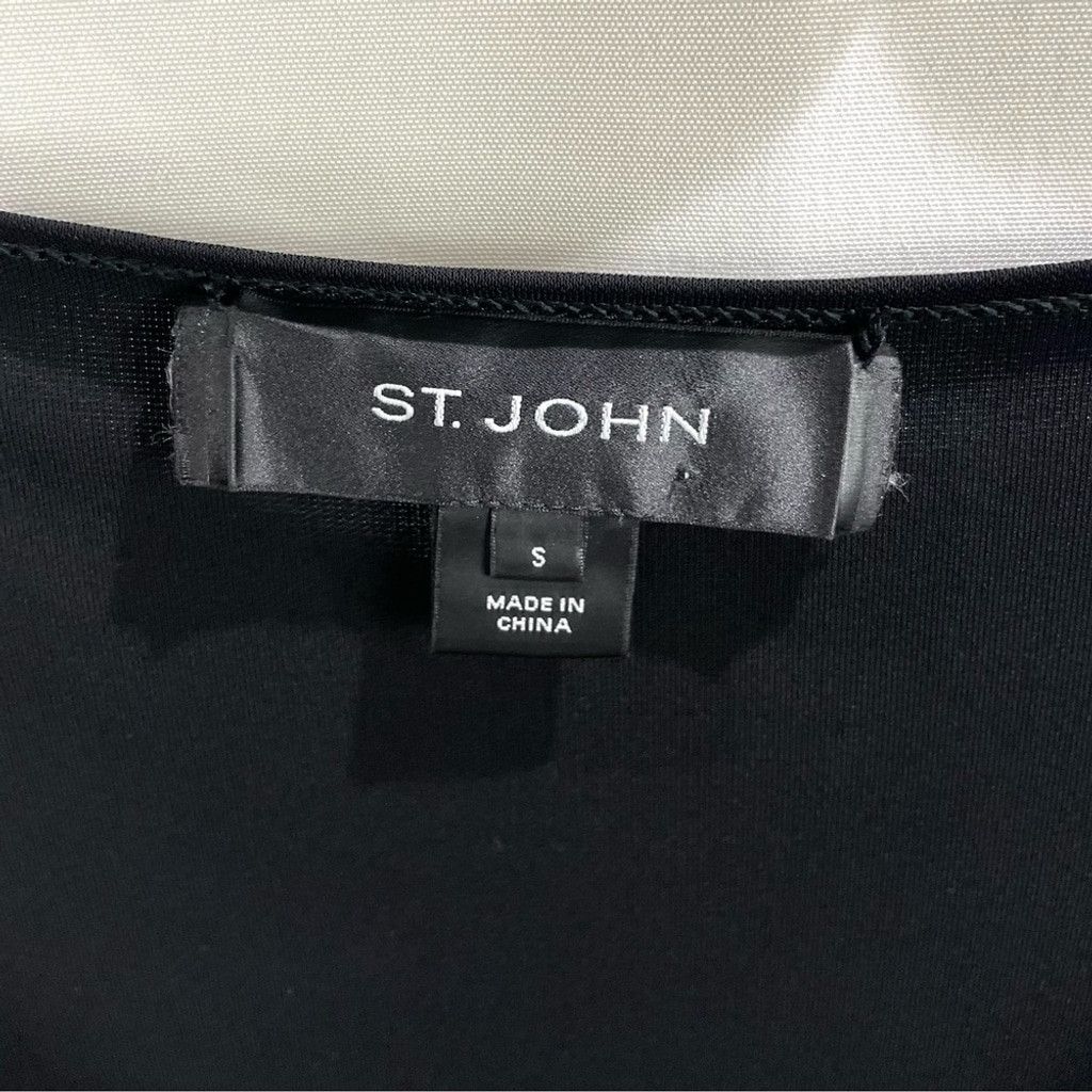St. John St. John Black Draped Neck Asymmetric Mini Dress Size S Size S / US 4 / IT 40 - 5 Thumbnail