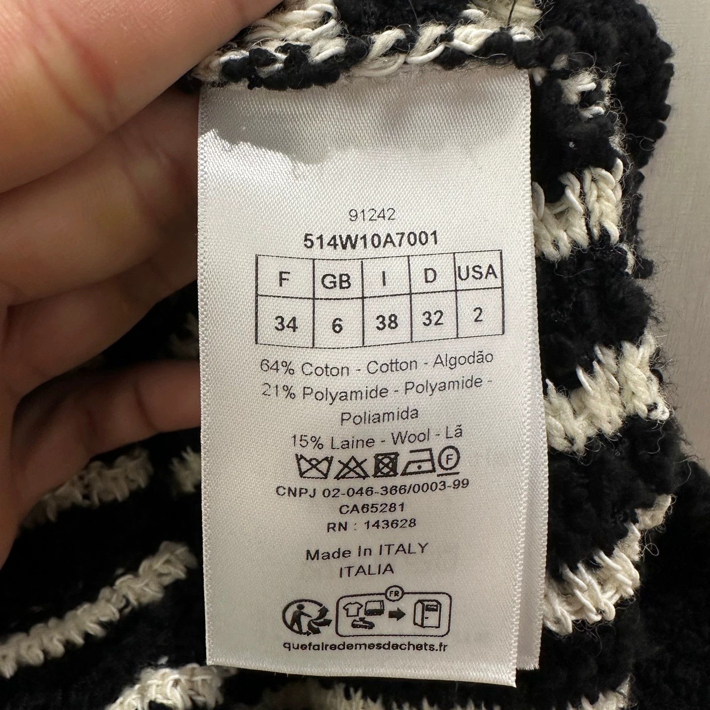 Christian Dior Monsieur Dior may790 Stripe Anchor Wool-Cotton Knit Set 34 Size XS / US 0-2 / IT 36-38 - 4 Thumbnail