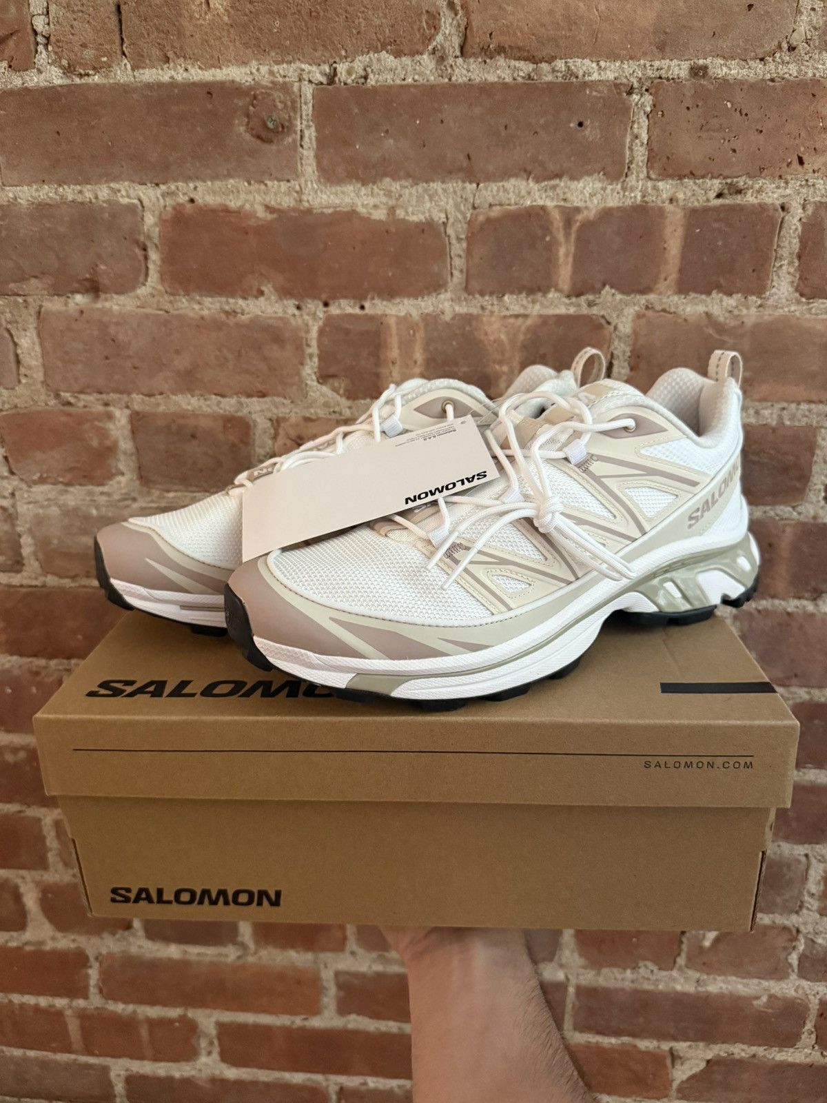 Salomon Xt-6 Expanse White Rainy Day Oxford Tan Size 11