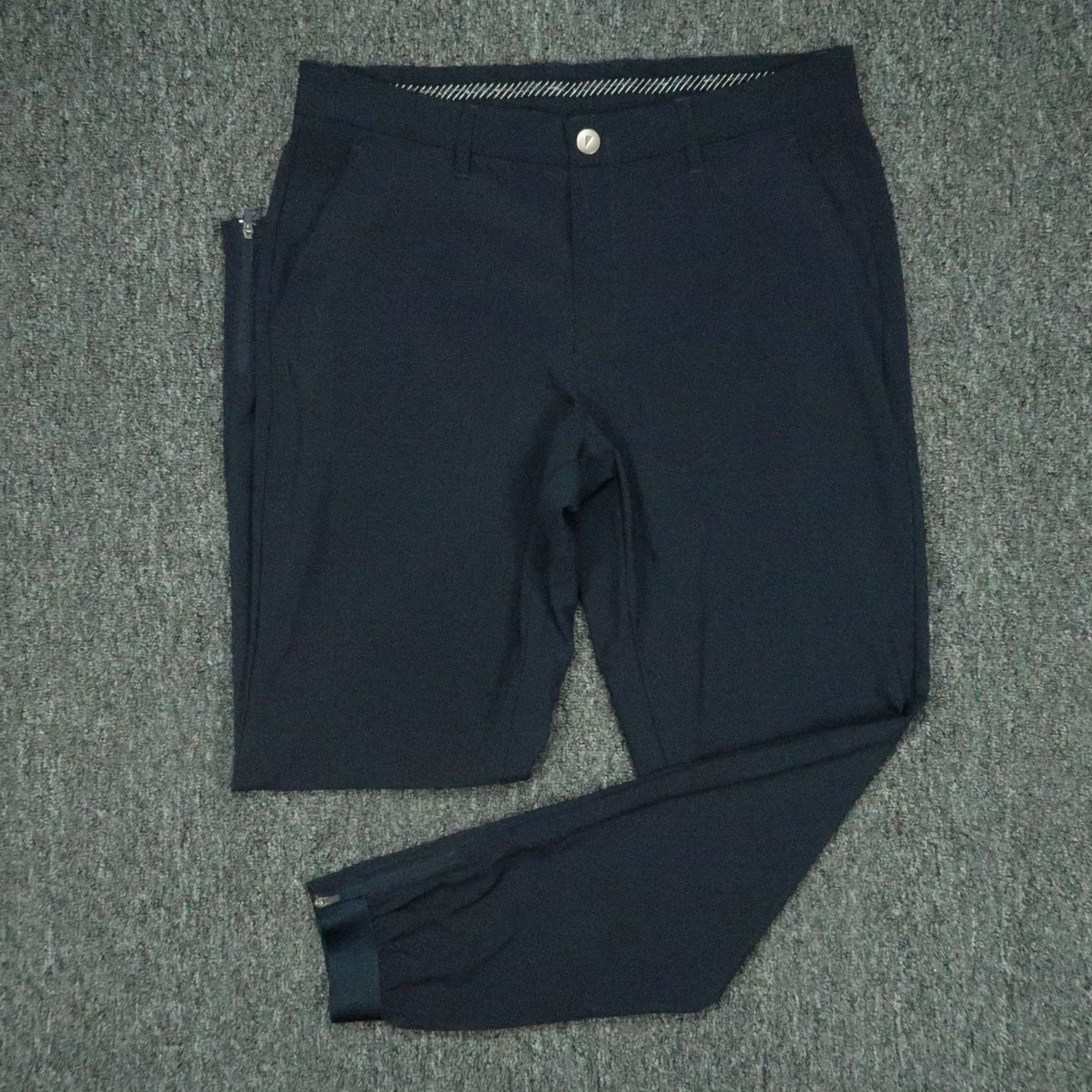 Vintage Primo Pants Mens 33x30 Blue Stretch Ankle Zip Performance Chino Tapered Regular Size US 33 - 2 Thumbnail