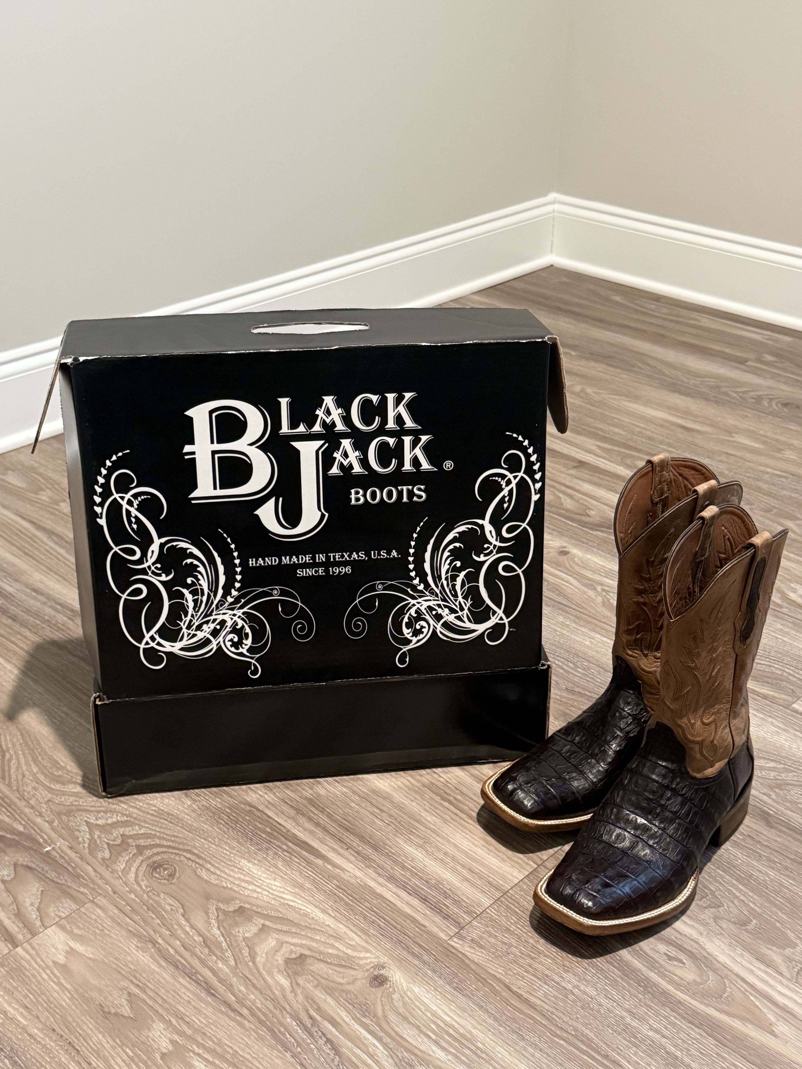 Blackjack Black Jack Chocolate Gator and Tan Goat Maddog Square Exotic Size US 9.5 / EU 42-43 - 4 Thumbnail