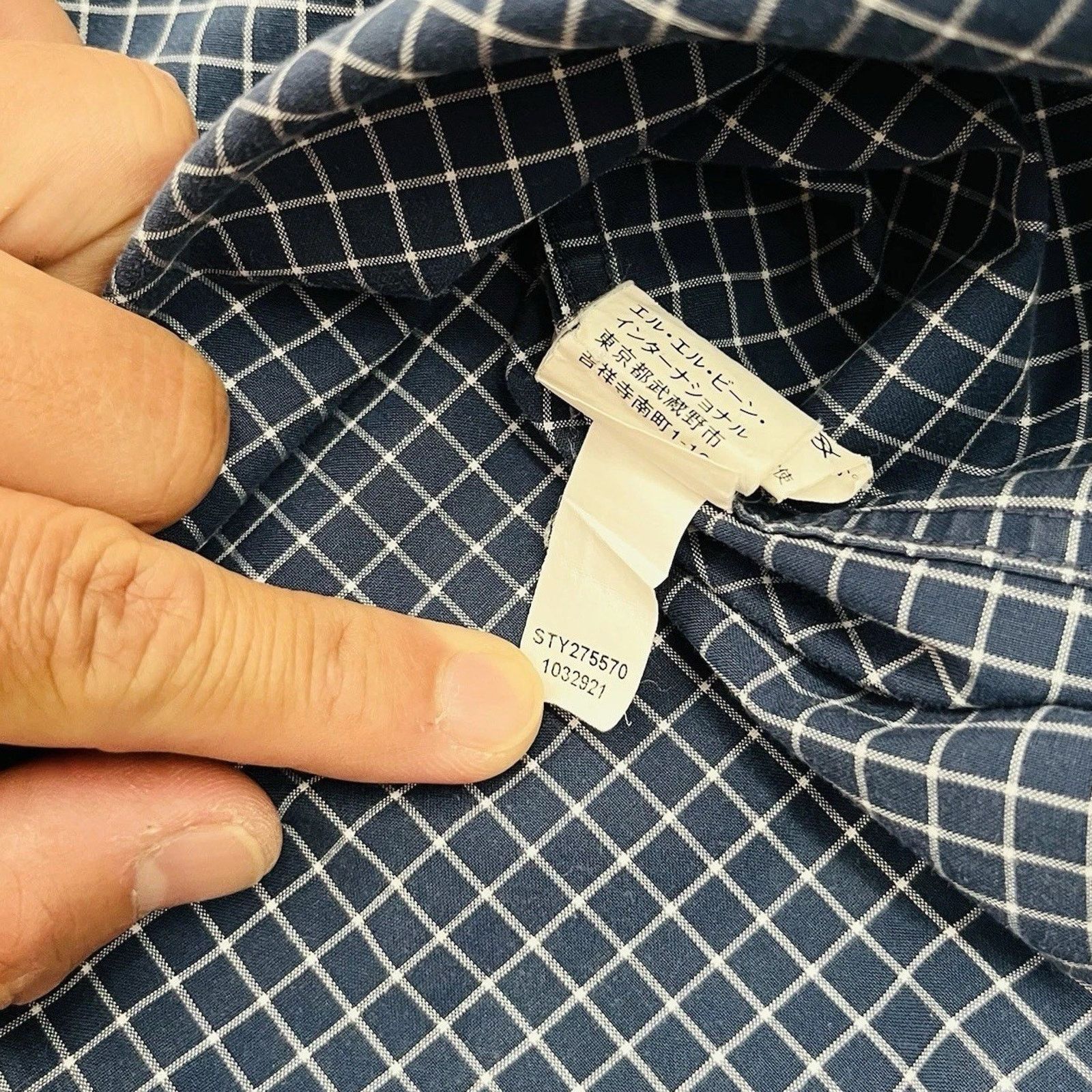 L.L. Bean LL Bean Blue Office Checkered Cotton Shirt XL Size US XL / EU 56 / 4 - 5 Thumbnail