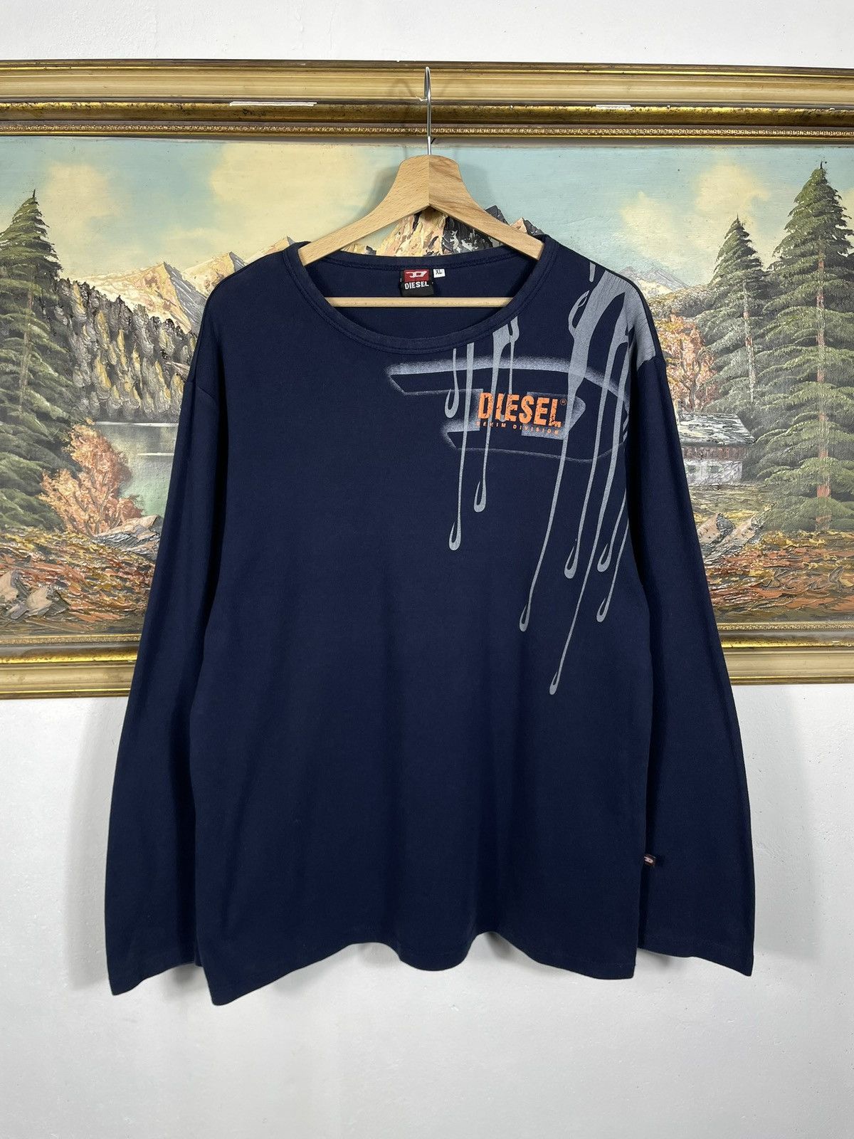 Diesel × Vintage Diesel Vintage Y2k Longsleeve Avant Garde Cyber Sweatshirt Size US XL / EU 56 / 4 - 1 Thumbnail